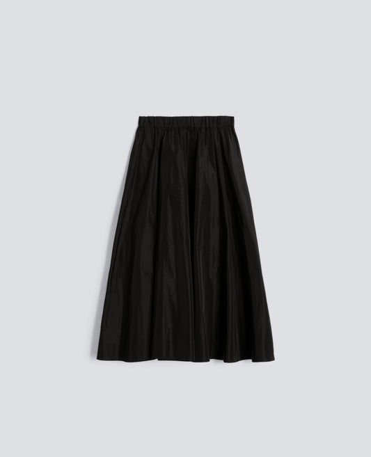 GONNA MIDI CON PIEGHE-NERO-BLACK-NEGRO-SCHWARZ-NOIR