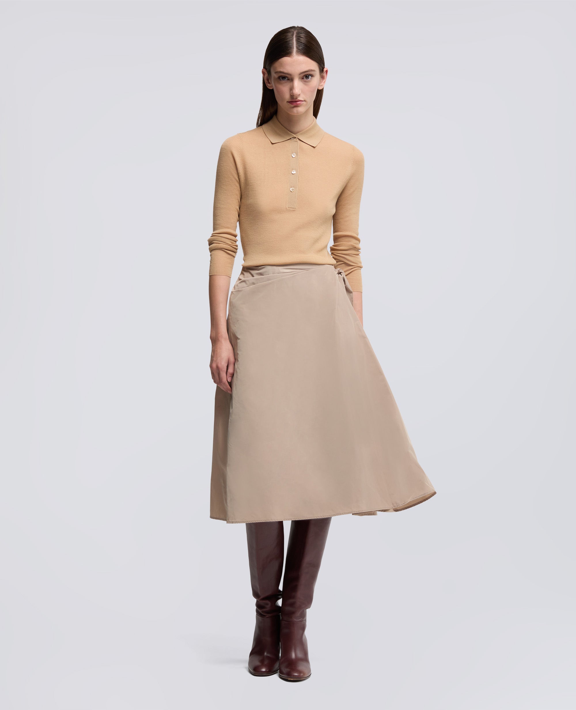 GONNA A PORTAFOGLIO IN TESSUTO TECNICO-BEIGE-BEIGE-BEIS-BEIGE-BEIGE