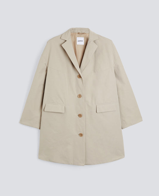 CAPPOTTO CEDRATA IN TELA DI MISTO COTONE-SABBIA-SAND-ARENA-SAND-SABLE