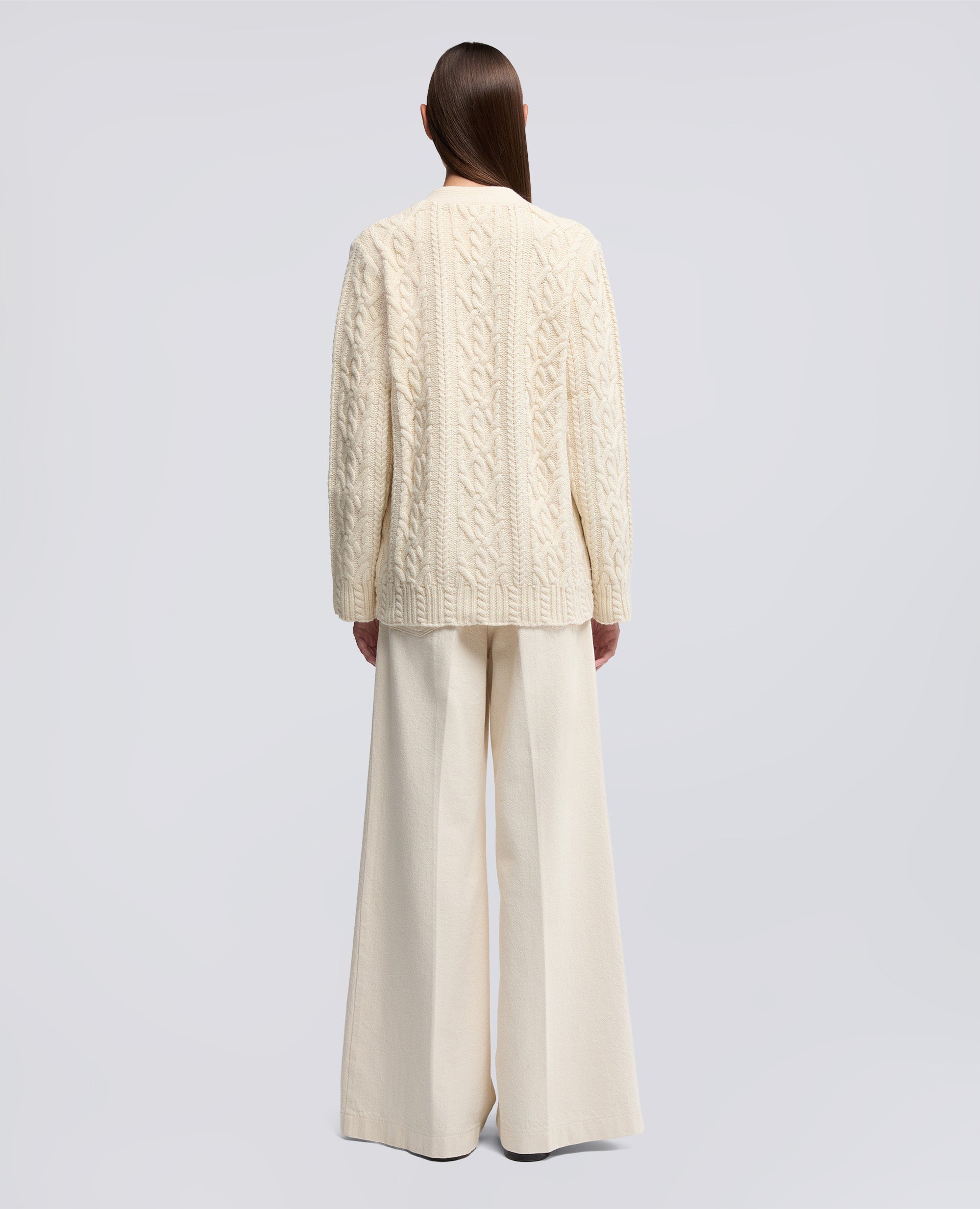 CARDIGAN IN LANA A TRECCE-NATURALE-NATURAL-NATURAL-NATURLICH-NATUREL