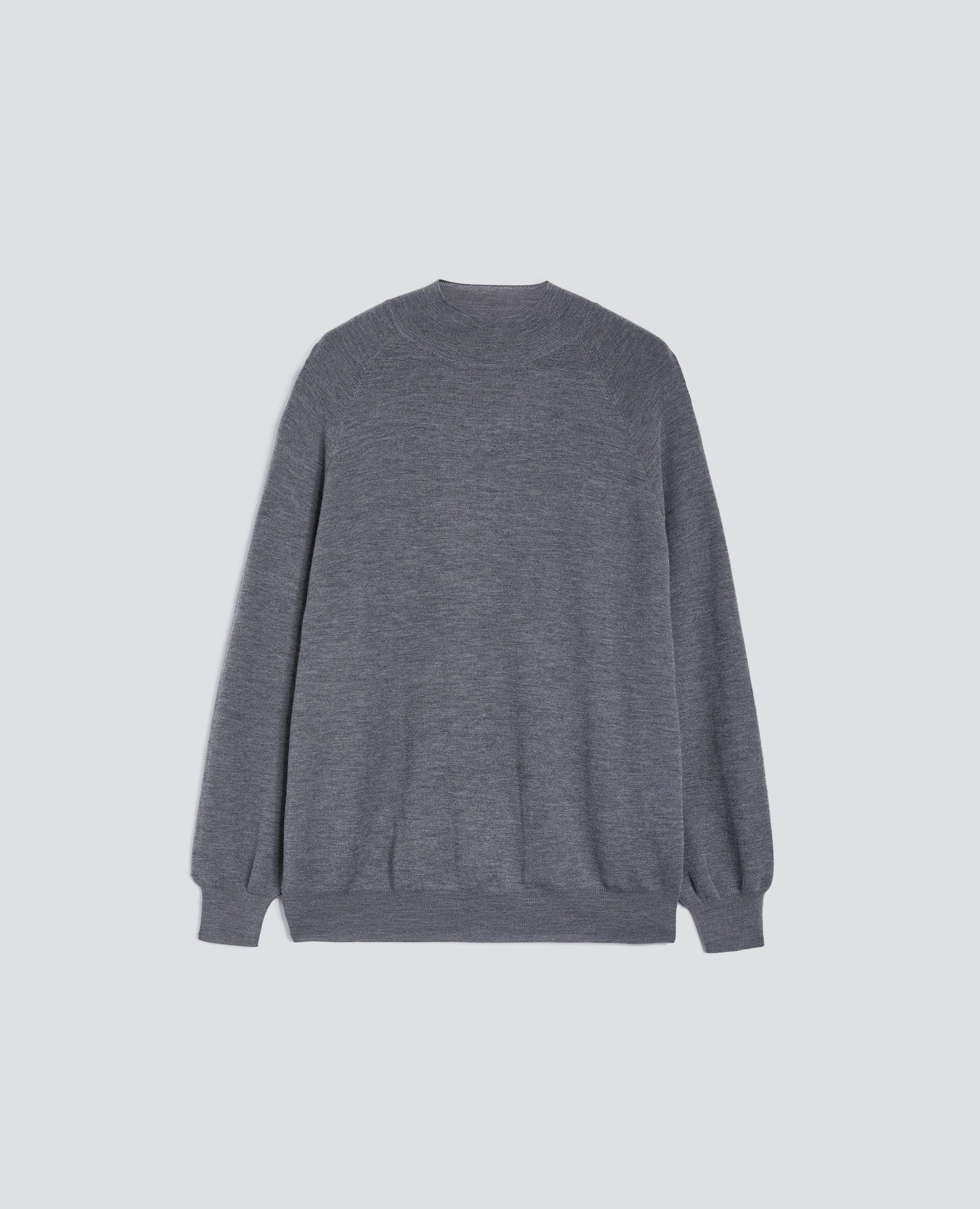 MAGLIA DOLCEVITA IN LANA MERINO-GRIGIO-GREY-GRIS-GRAU-GRIS