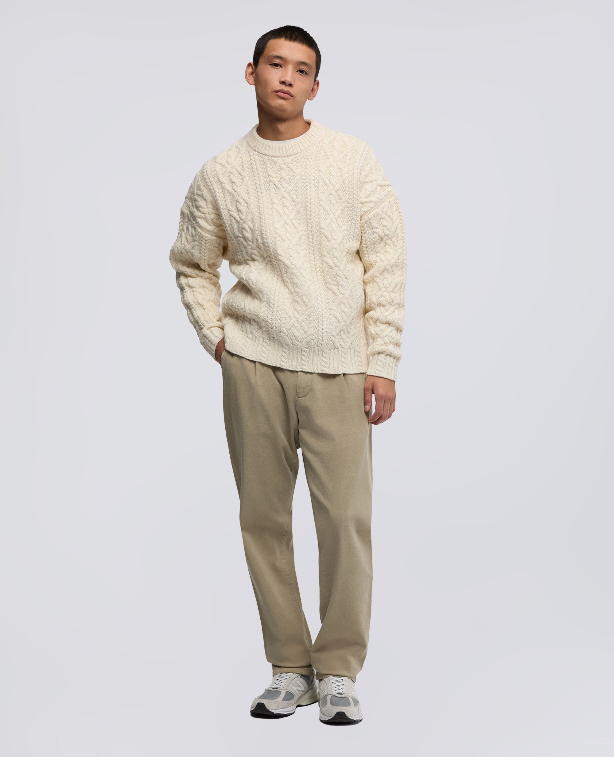 MAGLIA IN LANA A TRECCE-NATURALE-NATURAL-NATURAL-NATURLICH-NATUREL