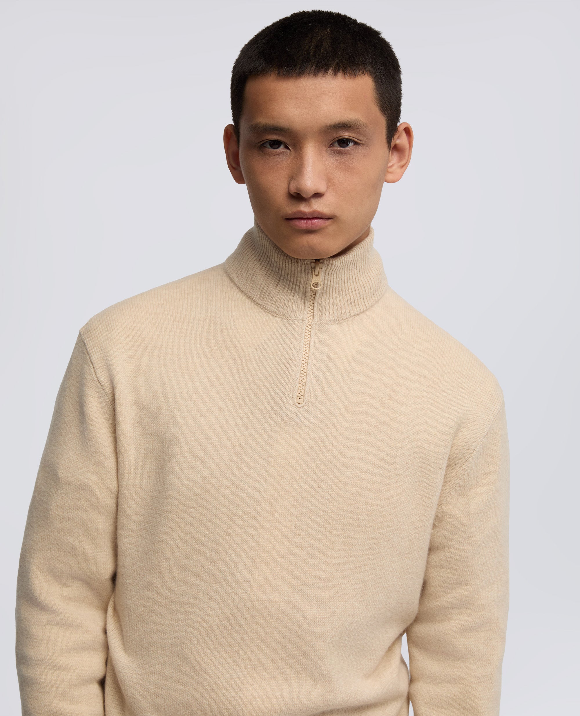 MAGLIA CON COLLO ALTO-NATURALE-NATURAL-NATURAL-NATURLICH-NATUREL