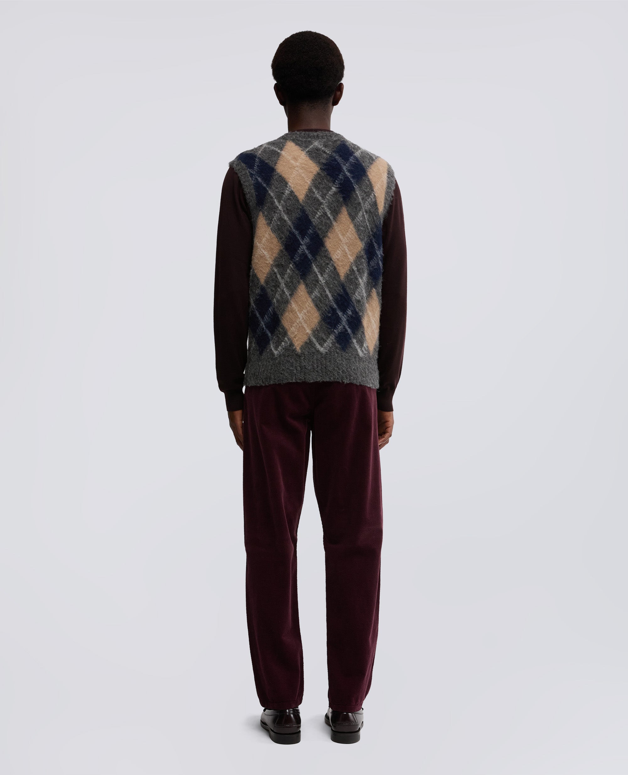 GILET IN LANA SHETLAND-GRIGIO-GREY-GRIS-GRAU-GRIS