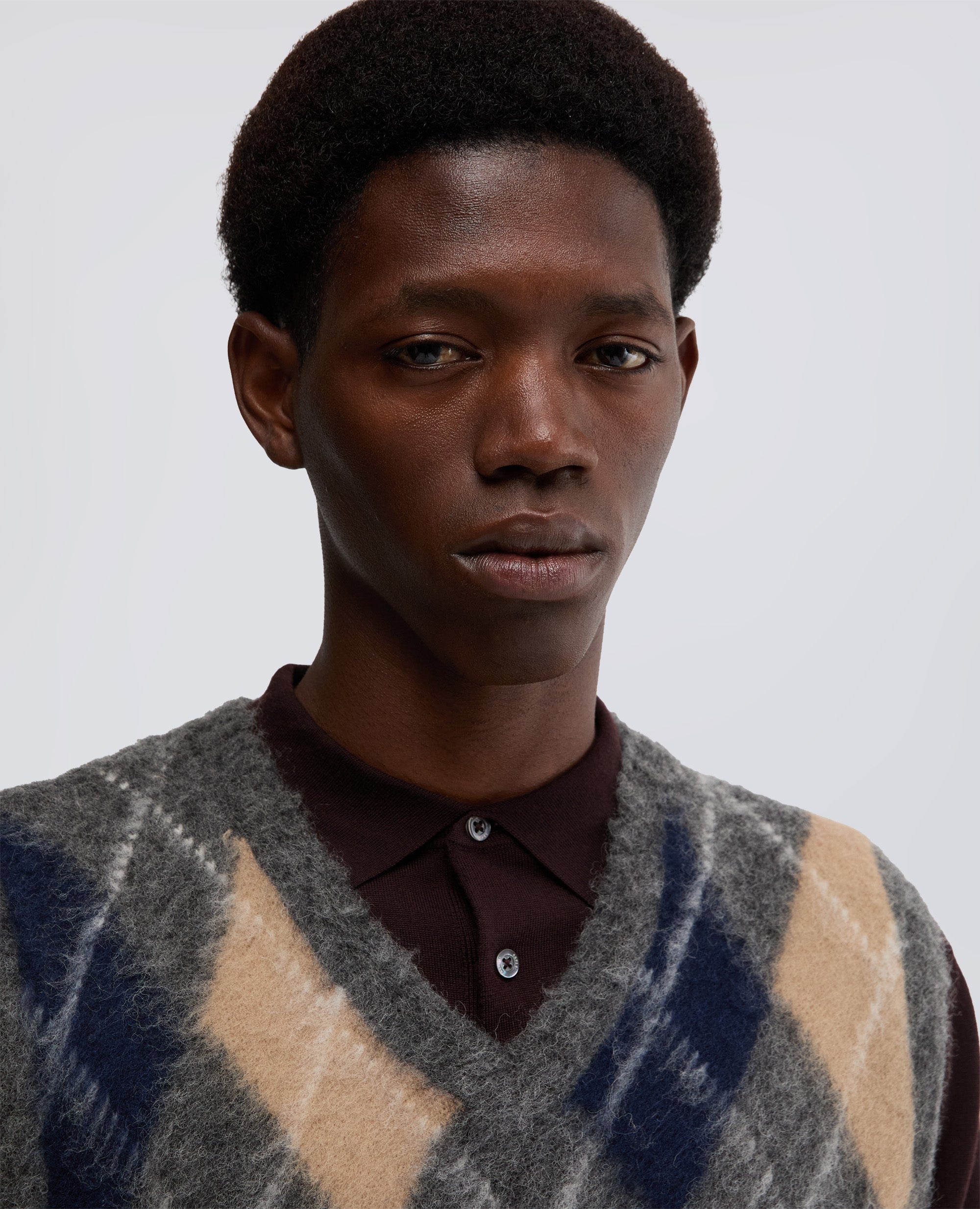 GILET IN LANA SHETLAND-GRIGIO-GREY-GRIS-GRAU-GRIS