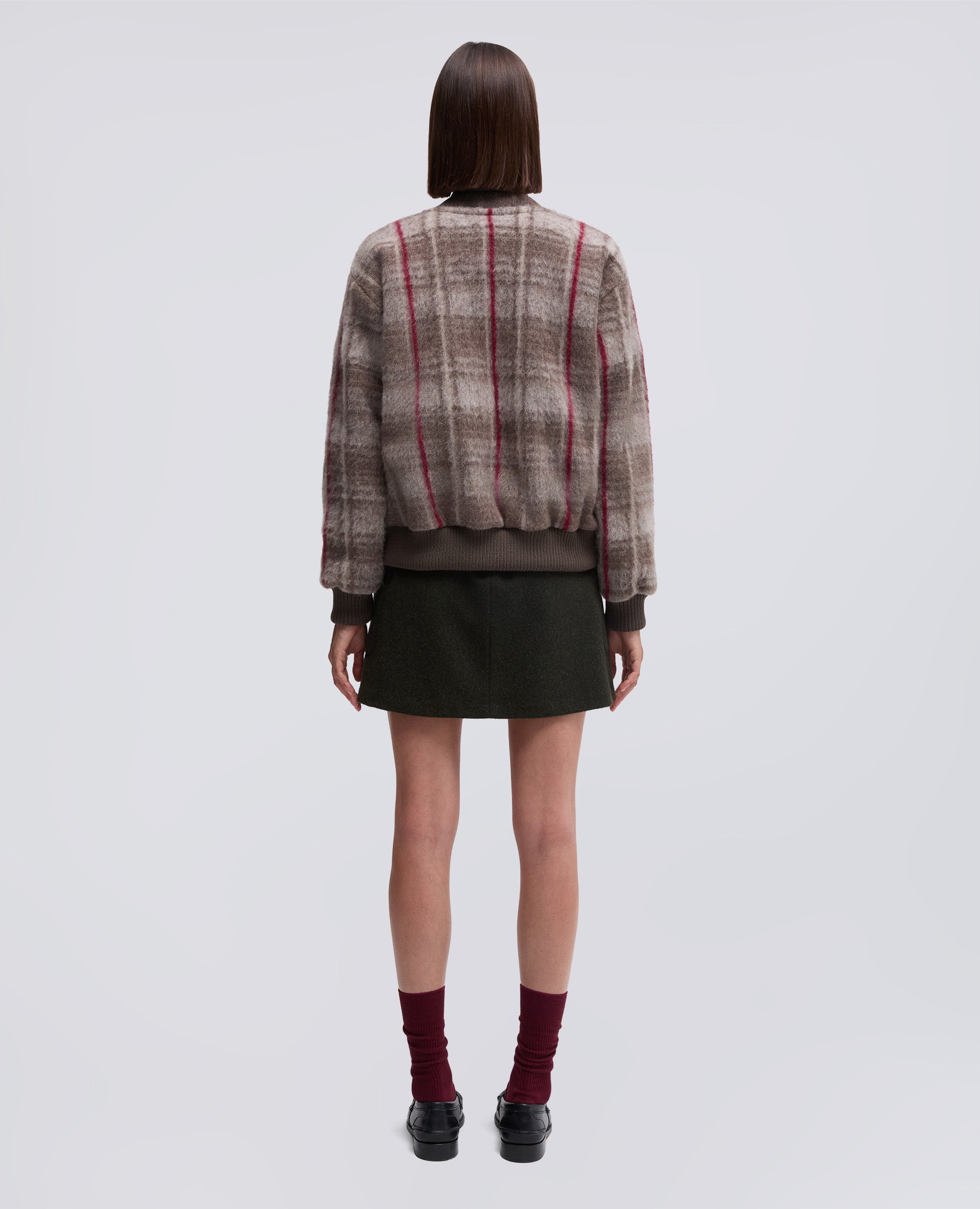 CARDIGAN IN LANA PIRENAICA-CHECK BEIGE-CHECK BEIGE-CHECK BEIGE-CHECK BEIGE-CHECK BEIGE