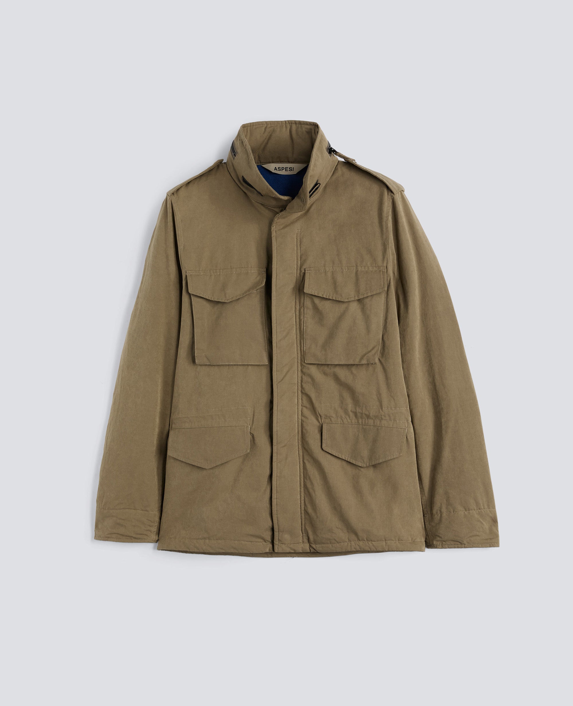 MINI FIELD JACKET COT IN TELA DI MISTO COTONE-TORTORA-DOVE GREY-T¢RTOLA-TAUBENGRAU-TOURTERELLE