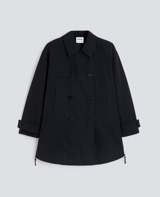 TRENCH CORTO SCARLETT IN MISTO COTONE-NAVY-NAVY-AZUL MARINO-NAVY-NAVY