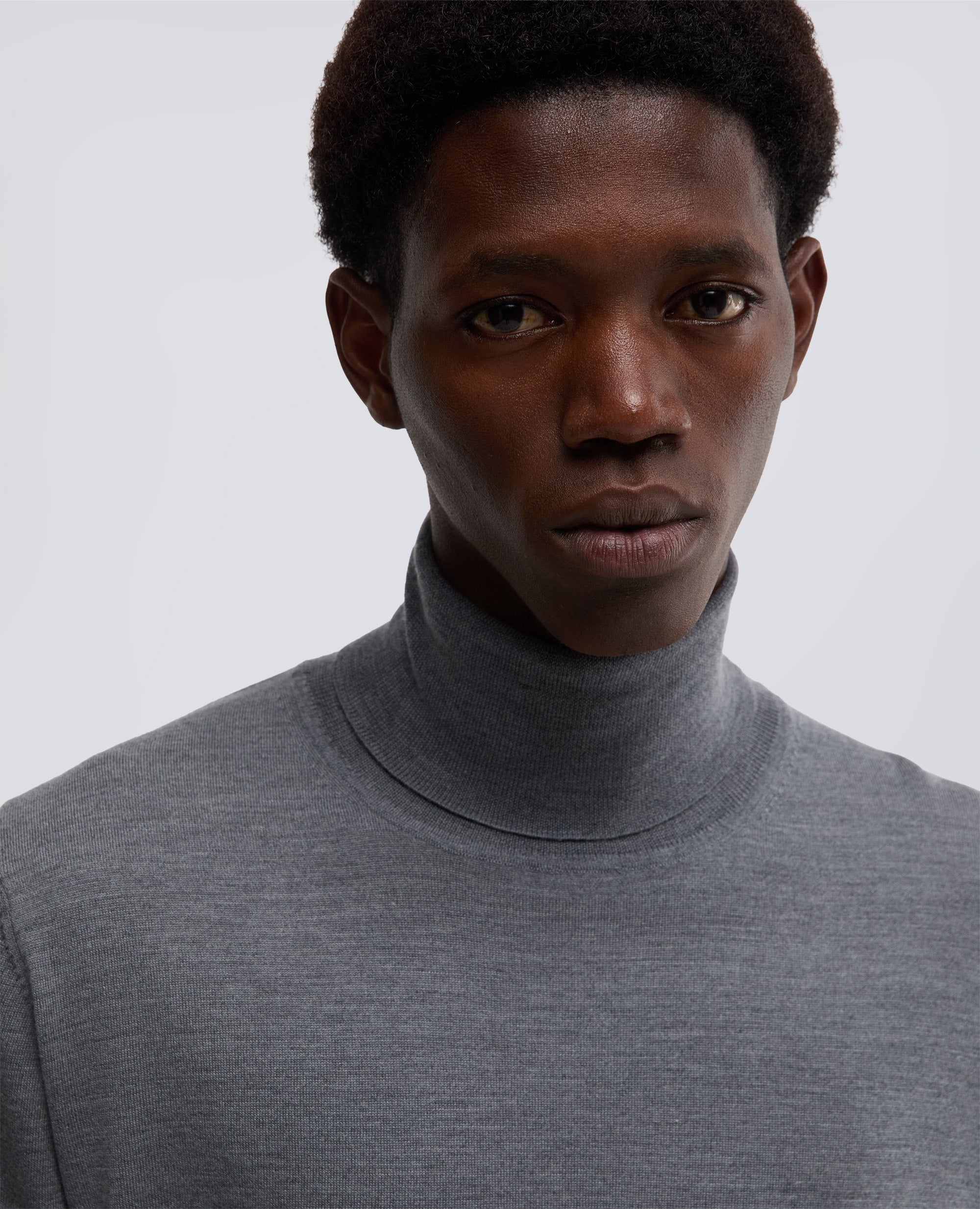 MAGLIA DOLCEVITA IN LANA MERINO-GRIGIO-GREY-GRIS-GRAU-GRIS