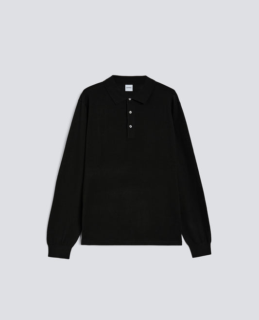 POLO A MANICHE LUNGHE-NERO-BLACK-NEGRO-SCHWARZ-NOIR