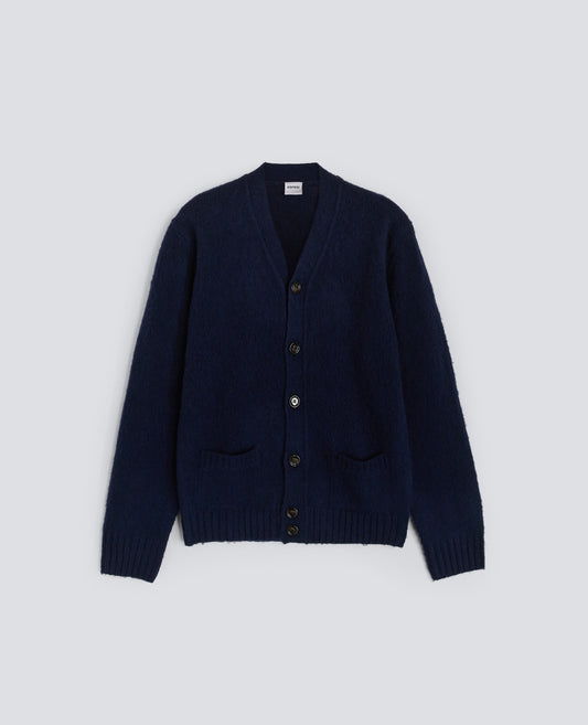 CARDIGAN IN LANA SHETLAND-NAVY-NAVY-AZUL MARINO-NAVY-NAVY
