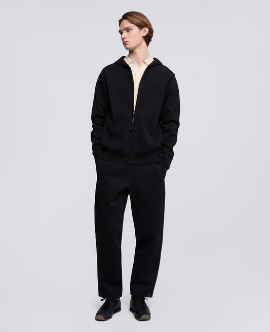 PANTALONE IN JERSEY DI COTONE DOPPIO-NERO-BLACK-NEGRO-SCHWARZ-NOIR