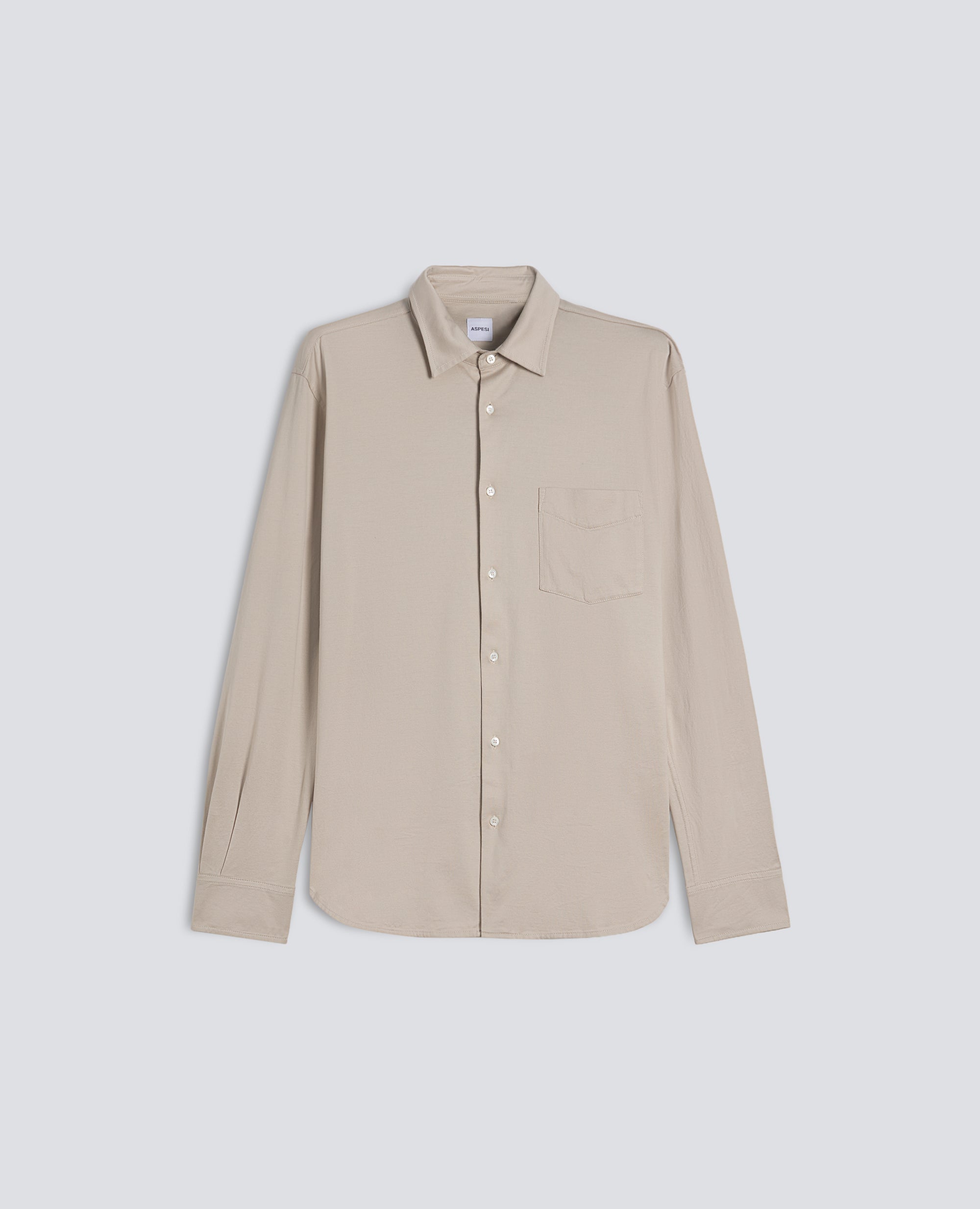 CAMICIA IN JERSEY DI COTONE-SABBIA-SAND-ARENA-SAND-SABLE