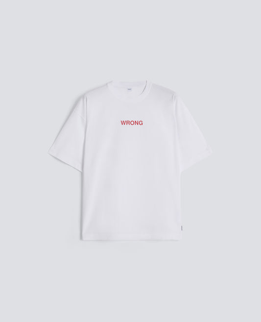 T-SHIRT IN JERSEY DI COTONE CON STAMPA "WRONG"-BIANCO-WHITE-BLANCO-WEISS-BLANC