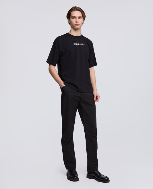 T-SHIRT IN JERSEY DI COTONE CON STAMPA "SBAGLIATO"-NERO-BLACK-NEGRO-SCHWARZ-NOIR