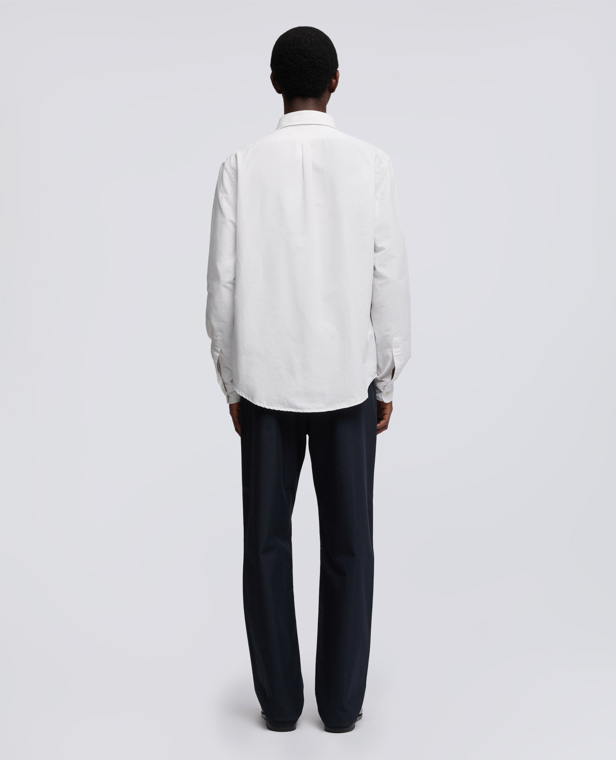 CAMICIA IN COTONE OXFORD CON COLLO BUTTON DOWN-GRIGIO-GREY-GRIS-GRAU-GRIS