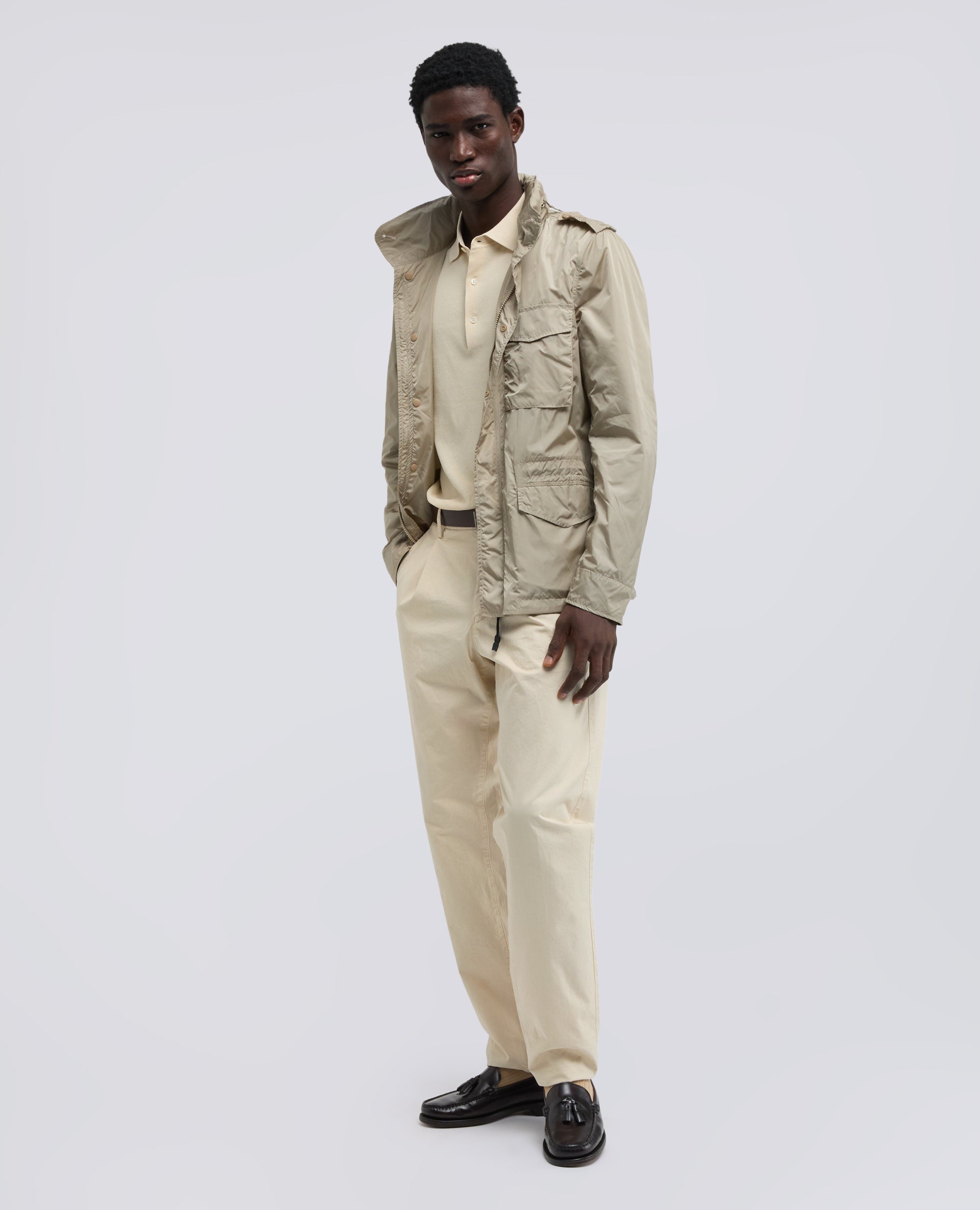 PANTALONE IN GABARDINA DI COTONE TINTO CAPO-SASSO-STONE-PIEDRA-STEIN-PIERRE