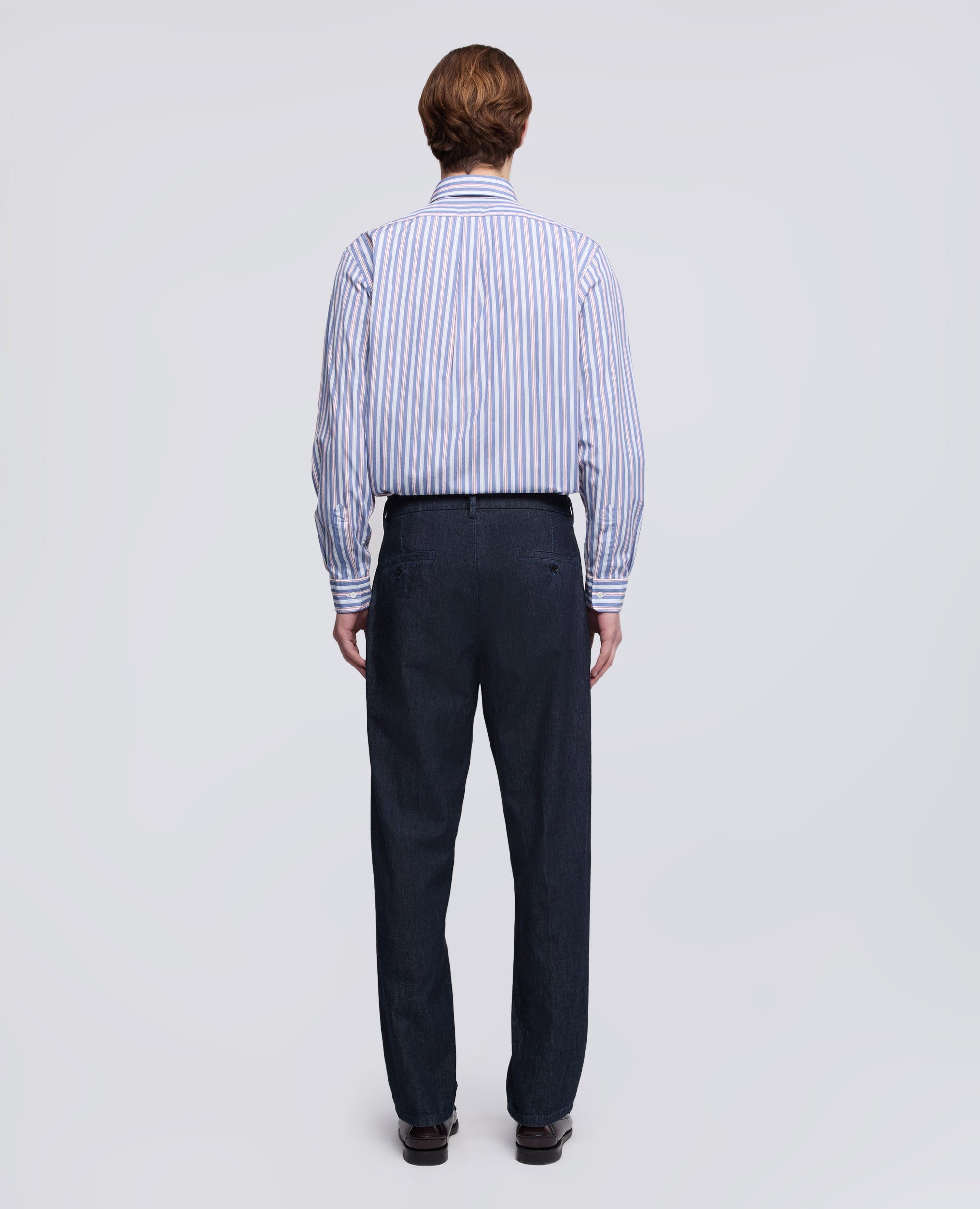 PANTALONE MONO PINCE IN DENIM LEGGERO-DENIM SCURO-DARK DENIM-DENIM OSCURO-DUNKLES DENIM-DENIM FONCE