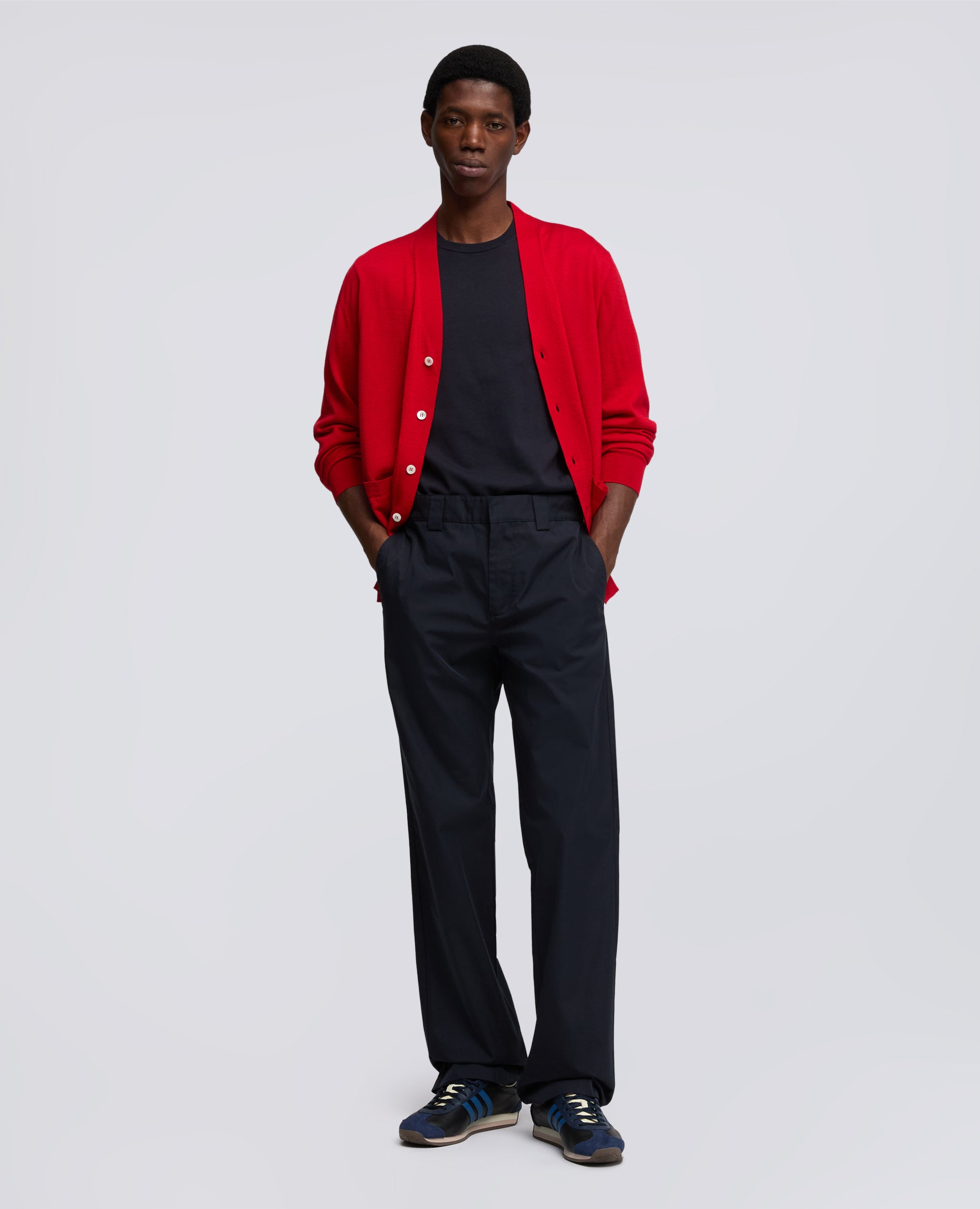 PANTALONE IN TWILL DI COTONE NYLON TINTO PEZZA-NAVY-NAVY-AZUL MARINO-NAVY-NAVY