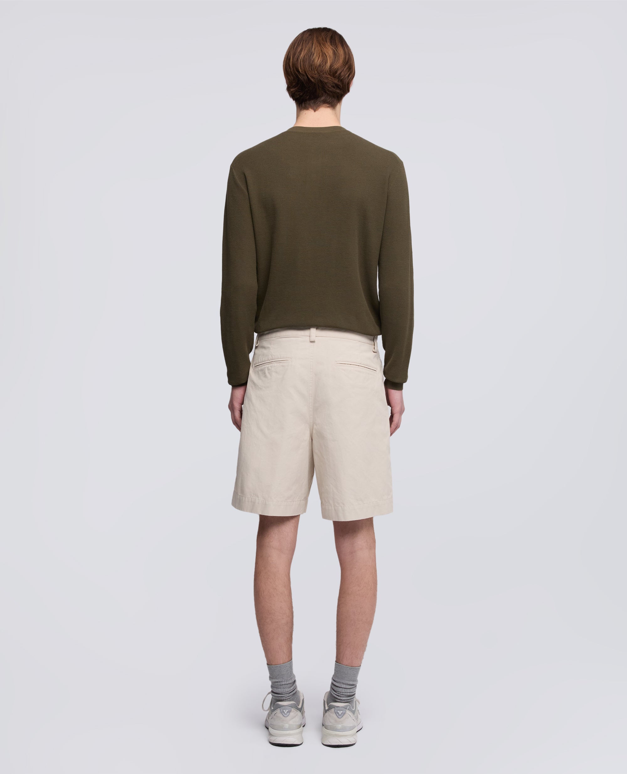 BERMUDA IN CANVAS DI COTONE TINTO PEZZA-GESSO-CHALK-GESSO-GESSO-GESSO