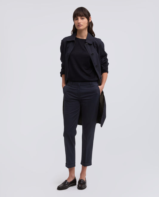 PANTALONE IN TWILL DI COTONE STRETCH-NAVY-NAVY-AZUL MARINO-NAVY-NAVY