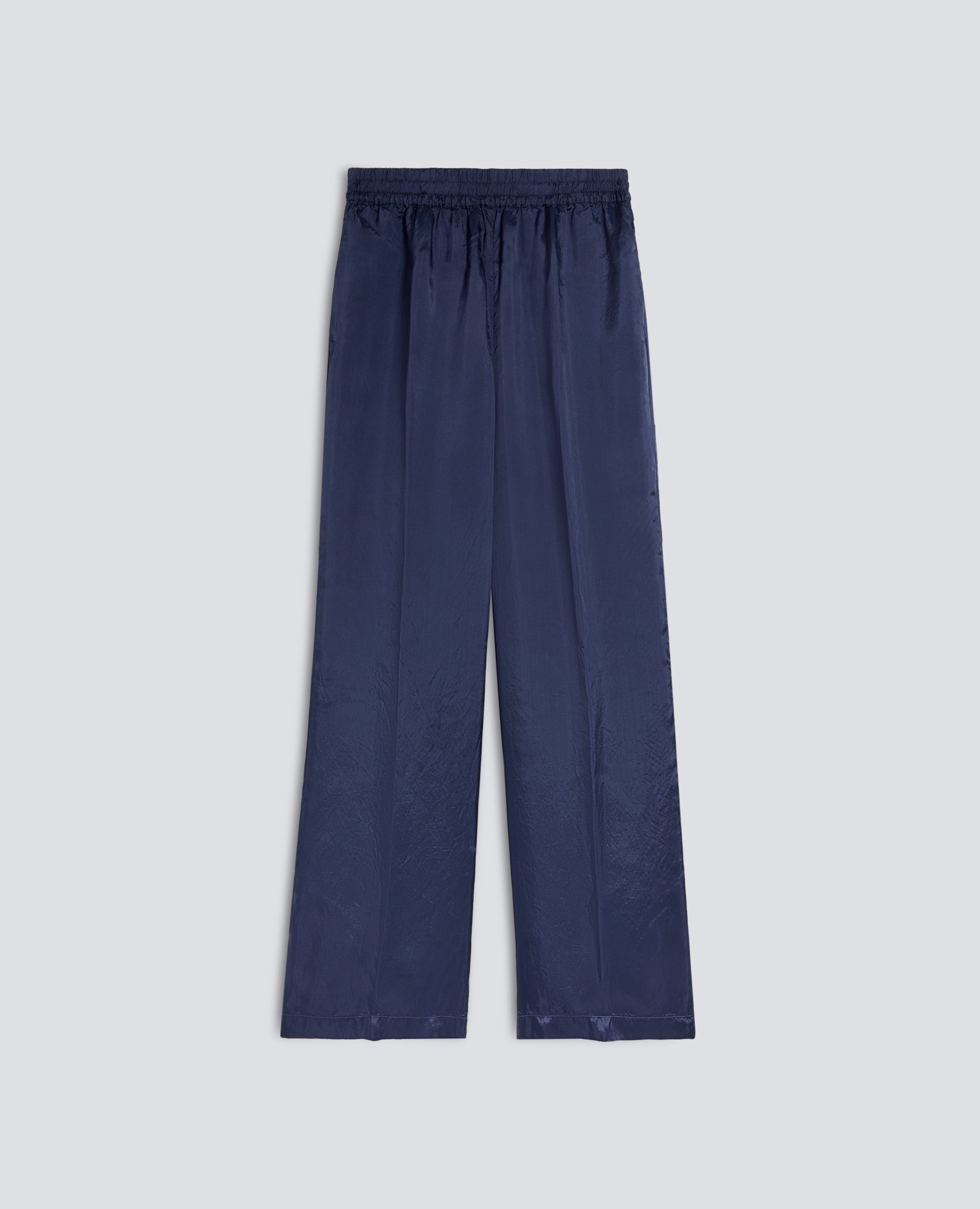 PANTALONE IN TWILL DI VISCOSA LAVATO-BLU-BLUE-AZUL-BLAU-BLEU