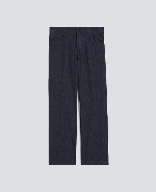 PANTALONE IN DENIM LEGGERO-DENIM SCURO-DARK DENIM-DENIM OSCURO-DUNKLES DENIM-DENIM FONCE