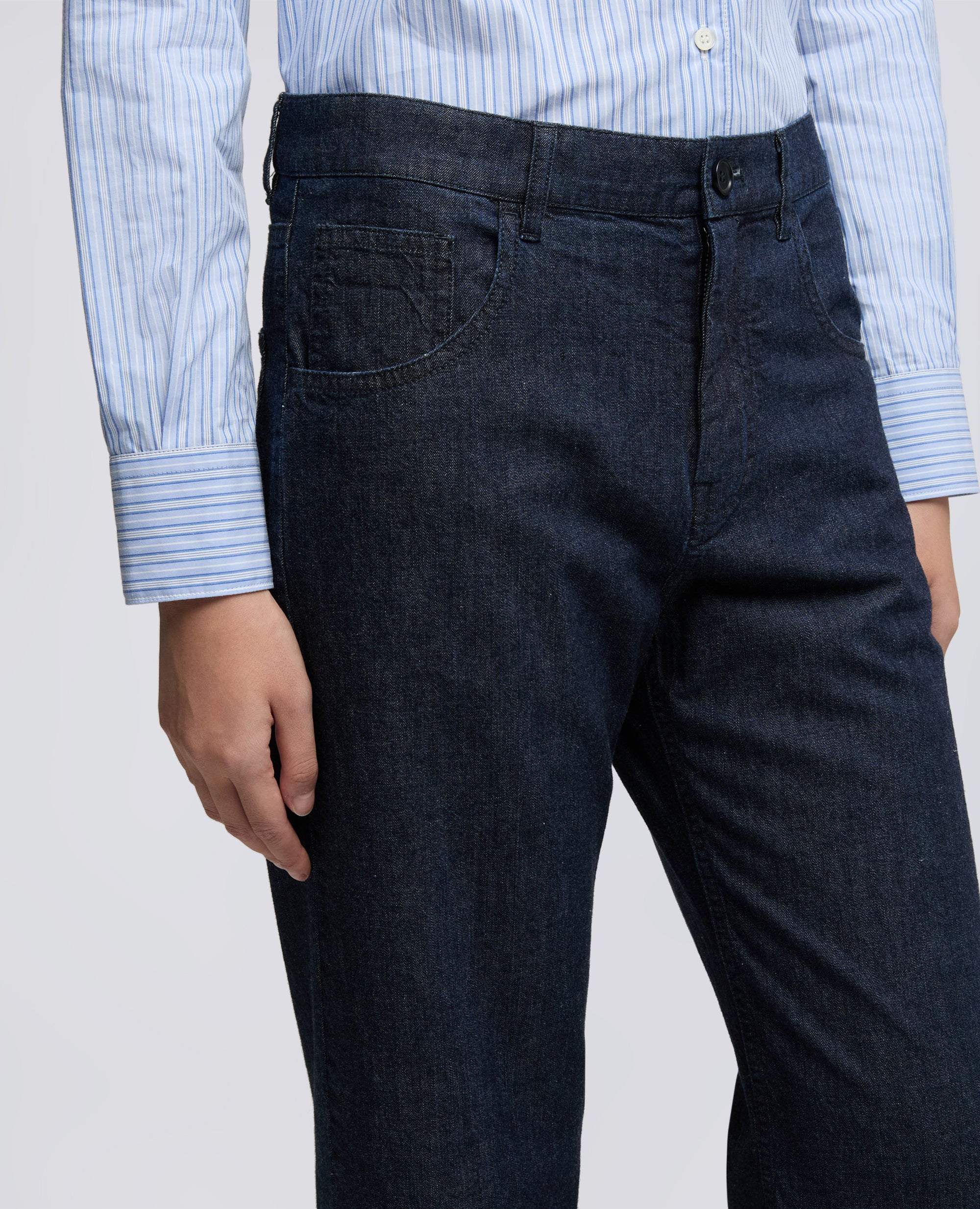 PANTALONE IN DENIM LEGGERO-DENIM SCURO-DARK DENIM-DENIM OSCURO-DUNKLES DENIM-DENIM FONCE