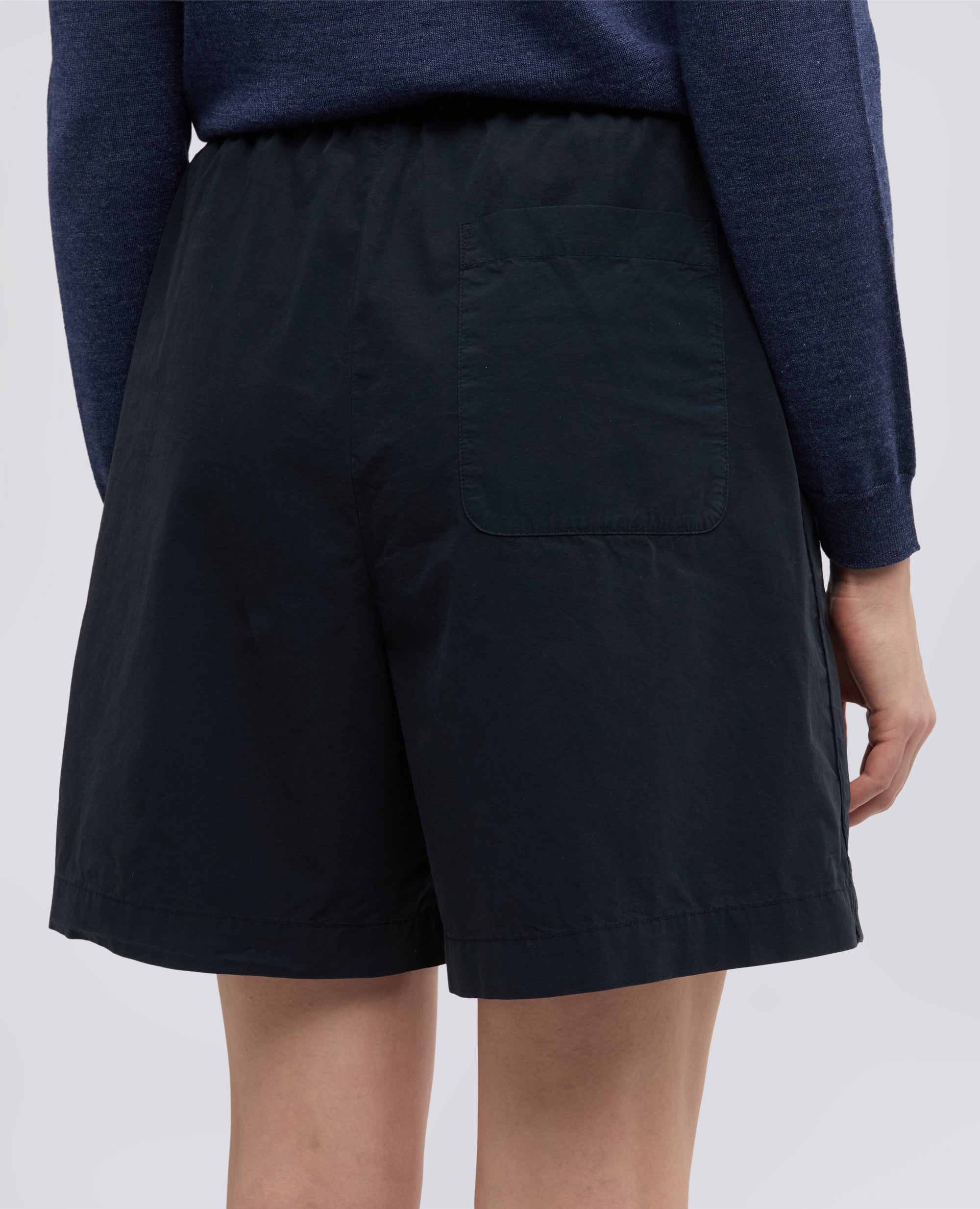 SHORT IN POPELINE DI COTONE TINTO CAPO-NAVY-NAVY-AZUL MARINO-NAVY-NAVY