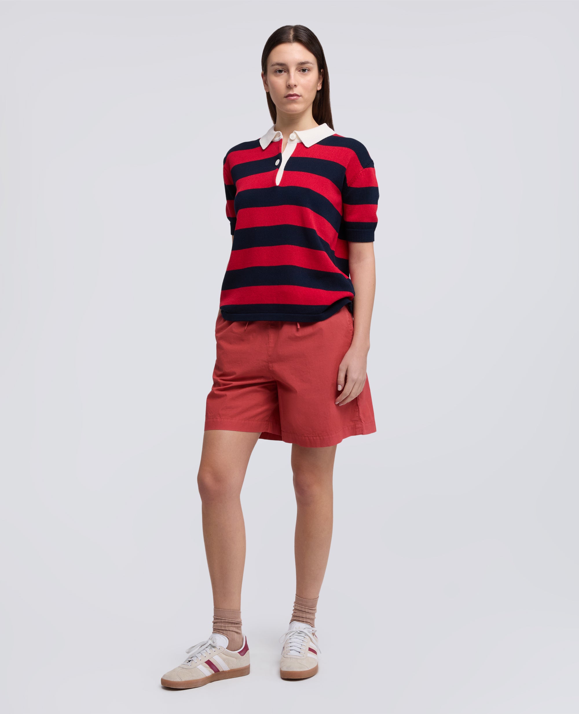 SHORT IN POPELINE DI COTONE TINTO CAPO-ARRAGOSTA-ARRAGOSTA-ARRAGOSTA-ARRAGOSTA-ARRAGOSTA