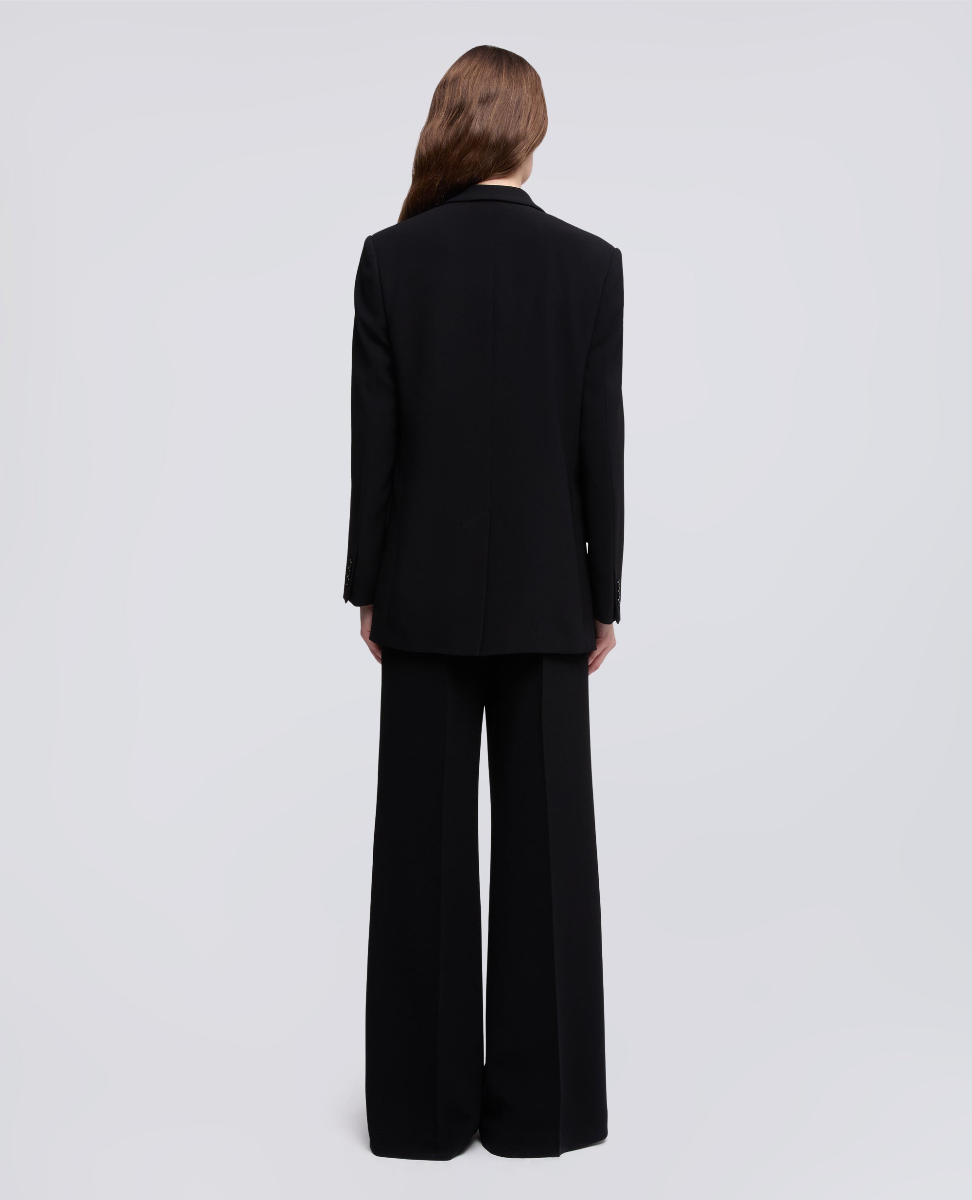 GIACCA MONOPETTO IN CADY CREPE IN TRIACETATO POLIESTERE-NERO-BLACK-NEGRO-SCHWARZ-NOIR