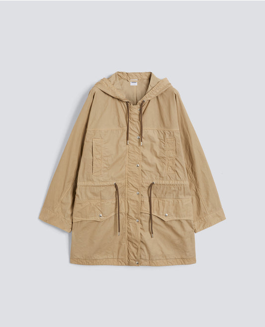 PARKA IN TELA DI COTONE TINTO CAPO-BEIGE-BEIGE-BEIS-BEIGE-BEIGE