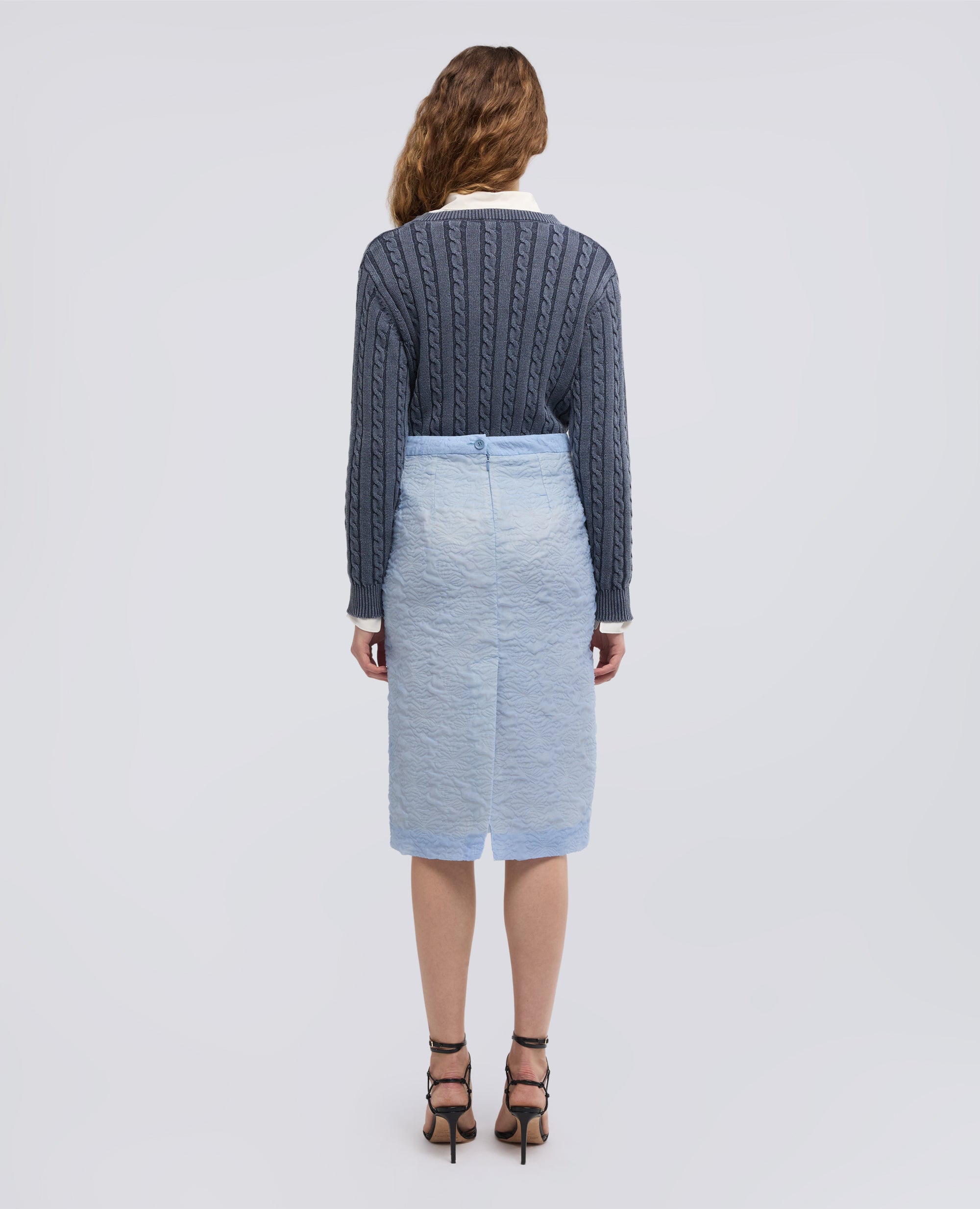 GONNA TUBINO IN CLOQUE'-AZZURRO-SKY BLUE-AZUL CLARO-HIMMELBLAU-BLEU CIEL