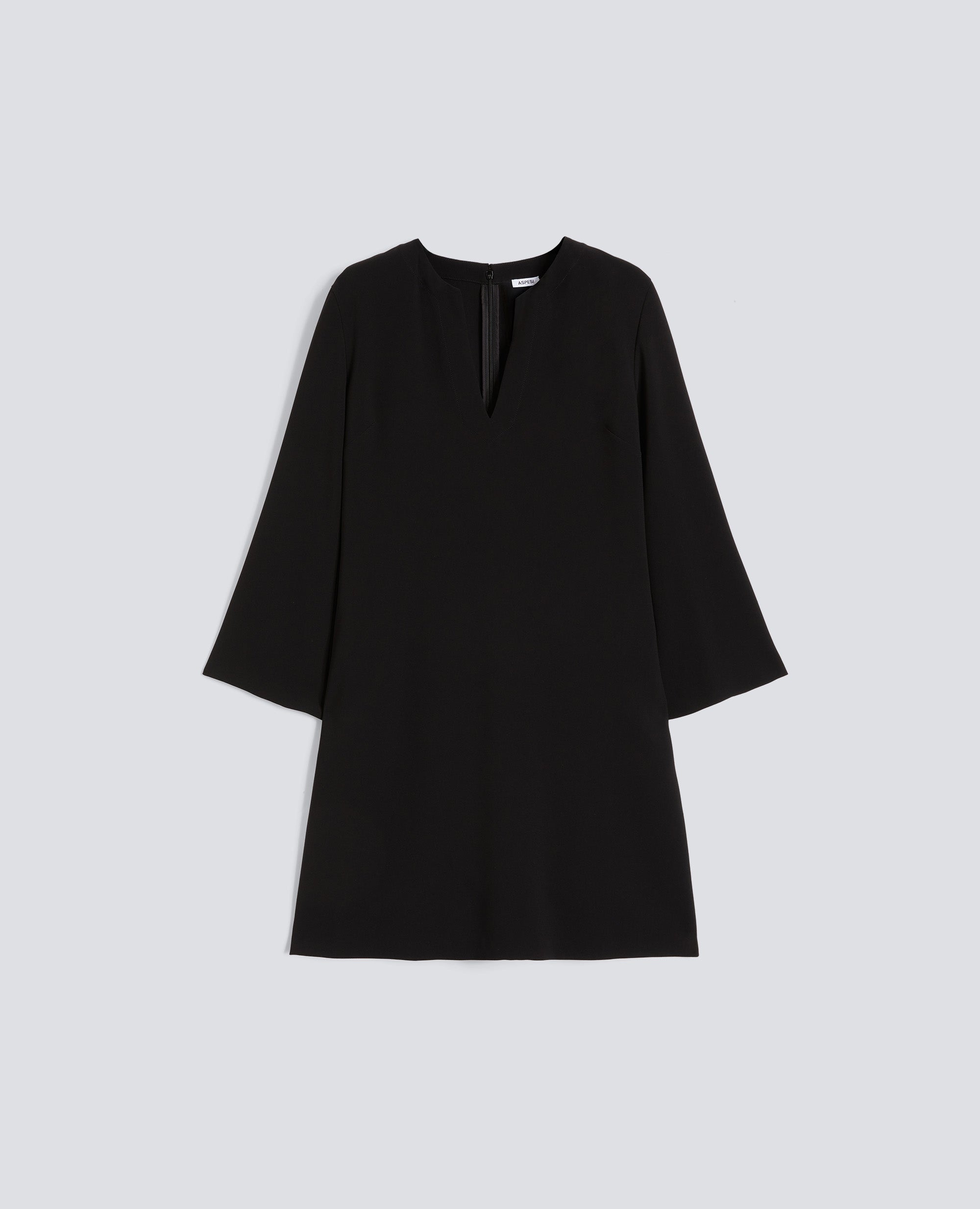 ABITO IN CADY CREPE IN TRIACETATO POLIESTERE-NERO-BLACK-NEGRO-SCHWARZ-NOIR