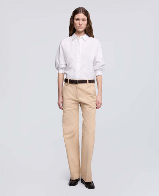 CAMICIA IN POPELINE DI COTONE-BIANCO-WHITE-BLANCO-WEISS-BLANC