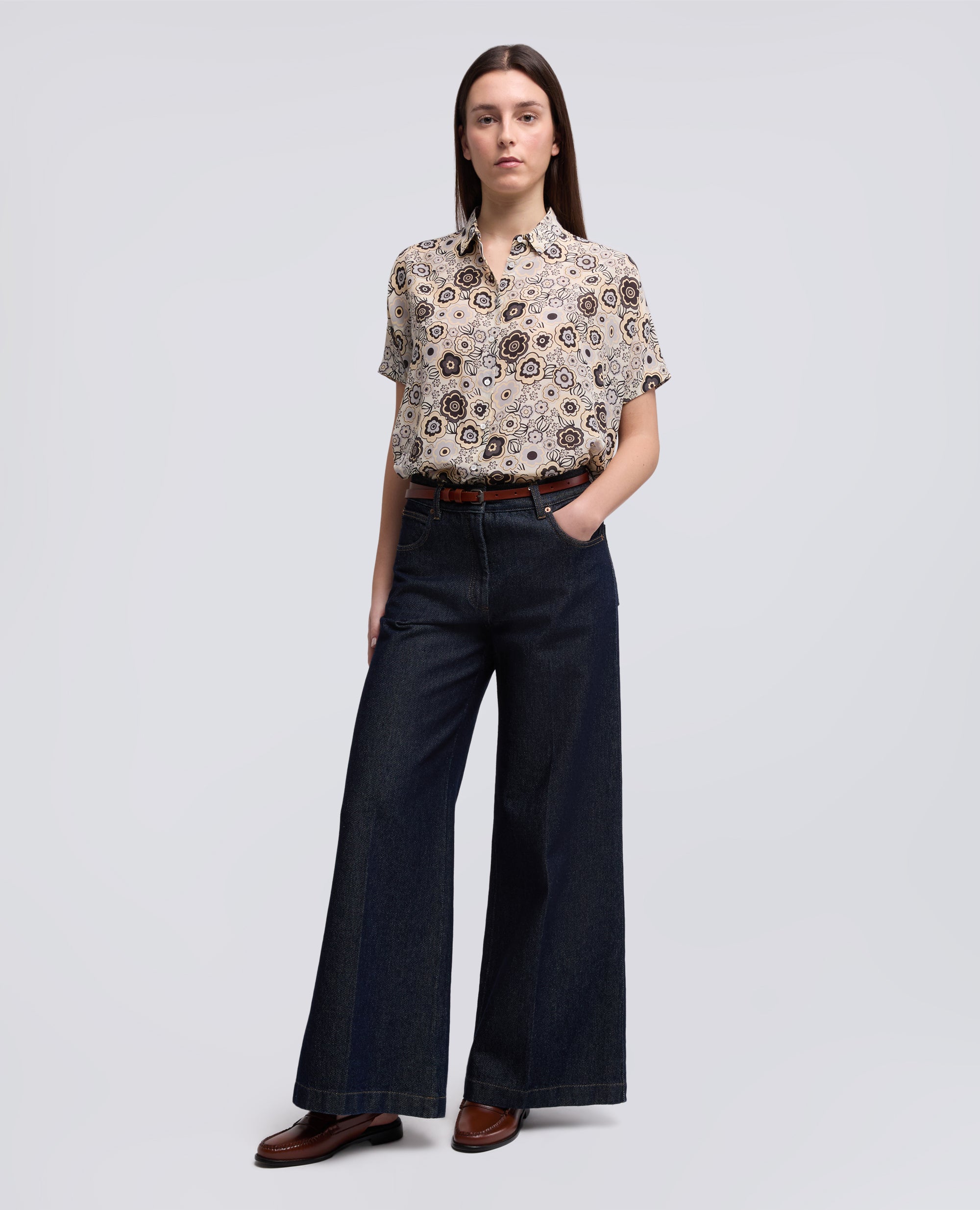 CAMICIA IN CREPE DE CHINE SETA-NATURALE-NATURAL-NATURAL-NATURLICH-NATUREL