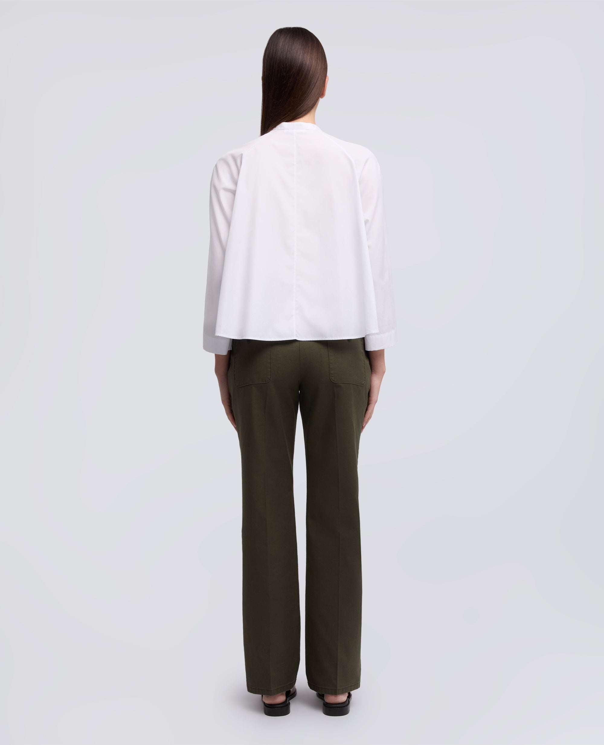 CAMICIA IN POPELINE DI COTONE-BIANCO-WHITE-BLANCO-WEISS-BLANC