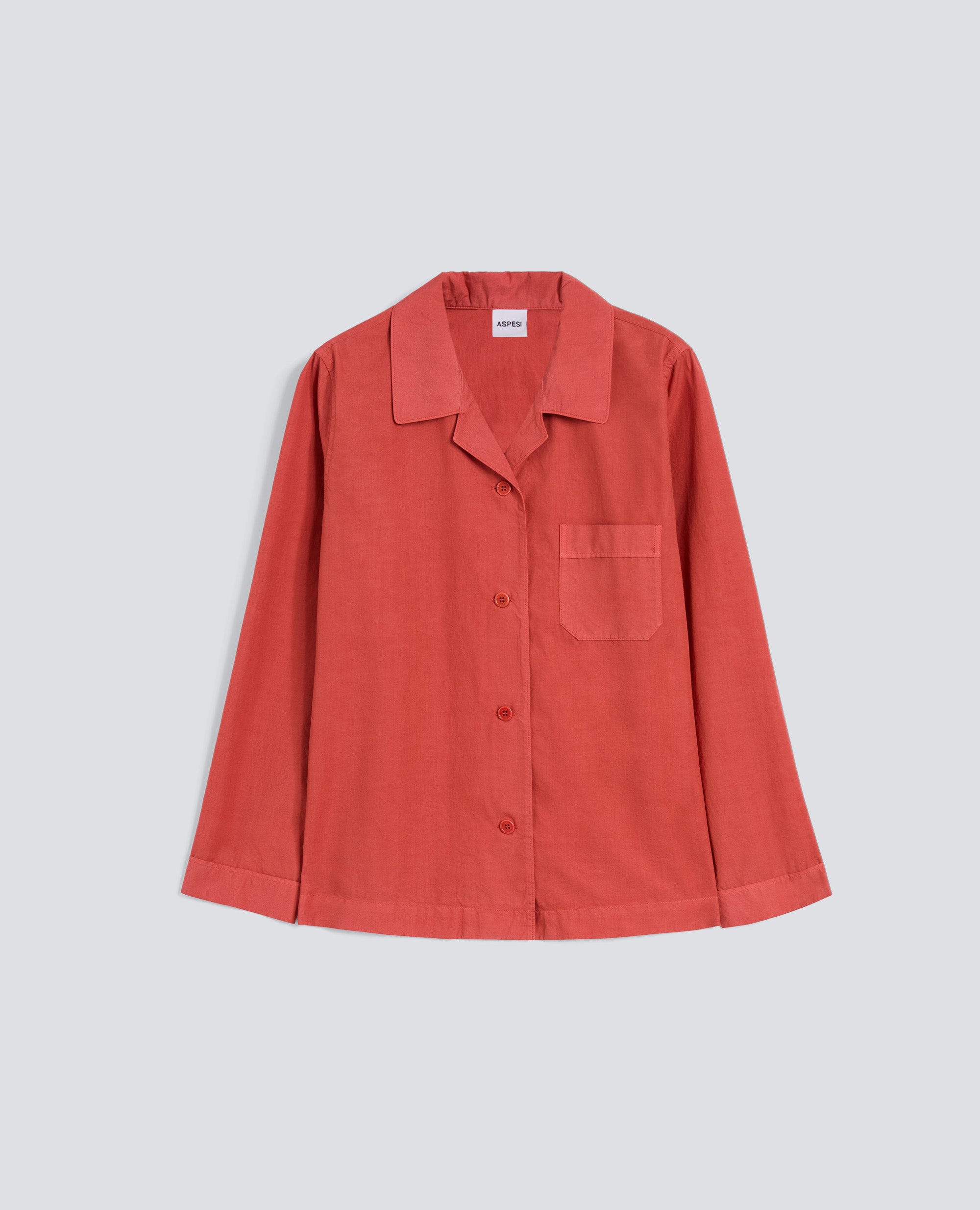 GIACCA CAMICIA TIPO PIGIAMA IN POPELINE COTONE TINTO CAPO-ARRAGOSTA-ARRAGOSTA-ARRAGOSTA-ARRAGOSTA-ARRAGOSTA