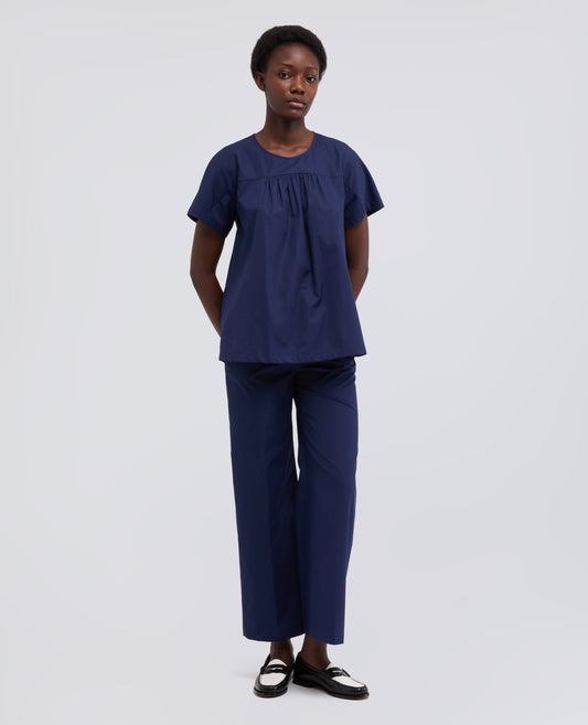 TOP IN POPELINE COTONE-BLUETTE-LIGHT BLUE-AZUL CLARO-HELLBLAU-BLEU