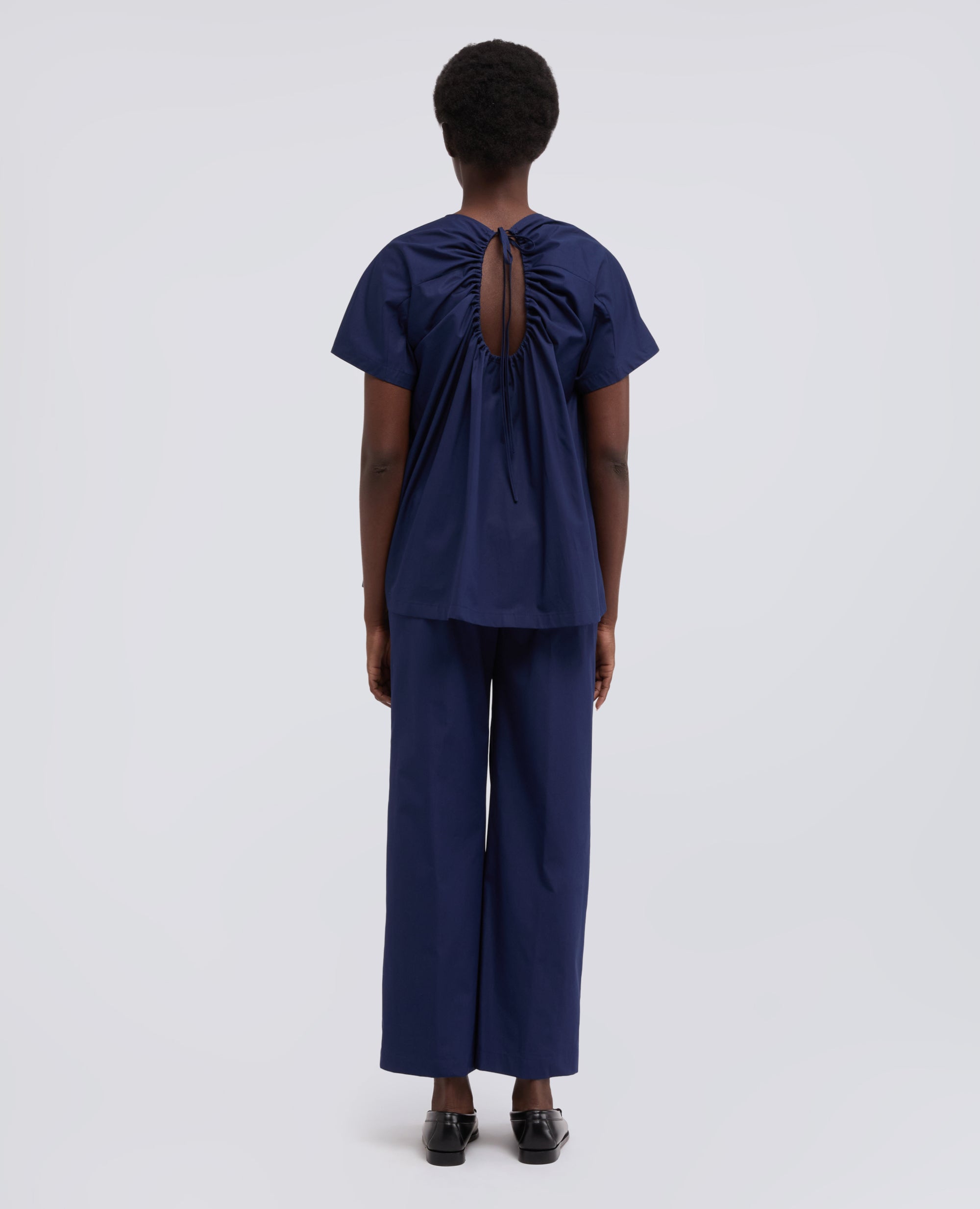 TOP IN POPELINE COTONE-BLUETTE-LIGHT BLUE-AZUL CLARO-HELLBLAU-BLEU