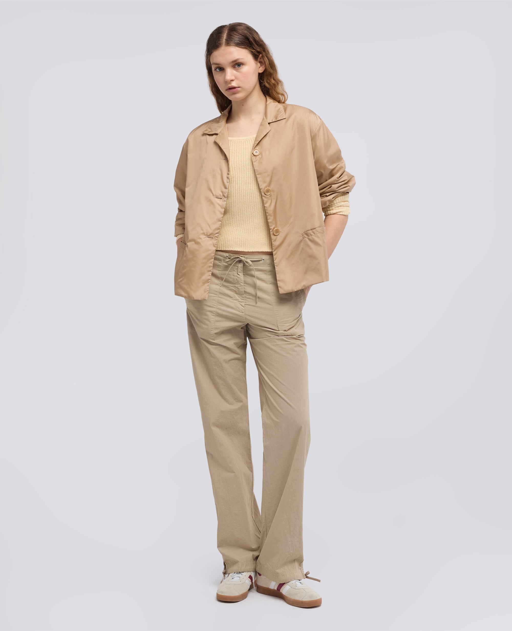 GIACCA IN NYLON-BEIGE-BEIGE-BEIS-BEIGE-BEIGE