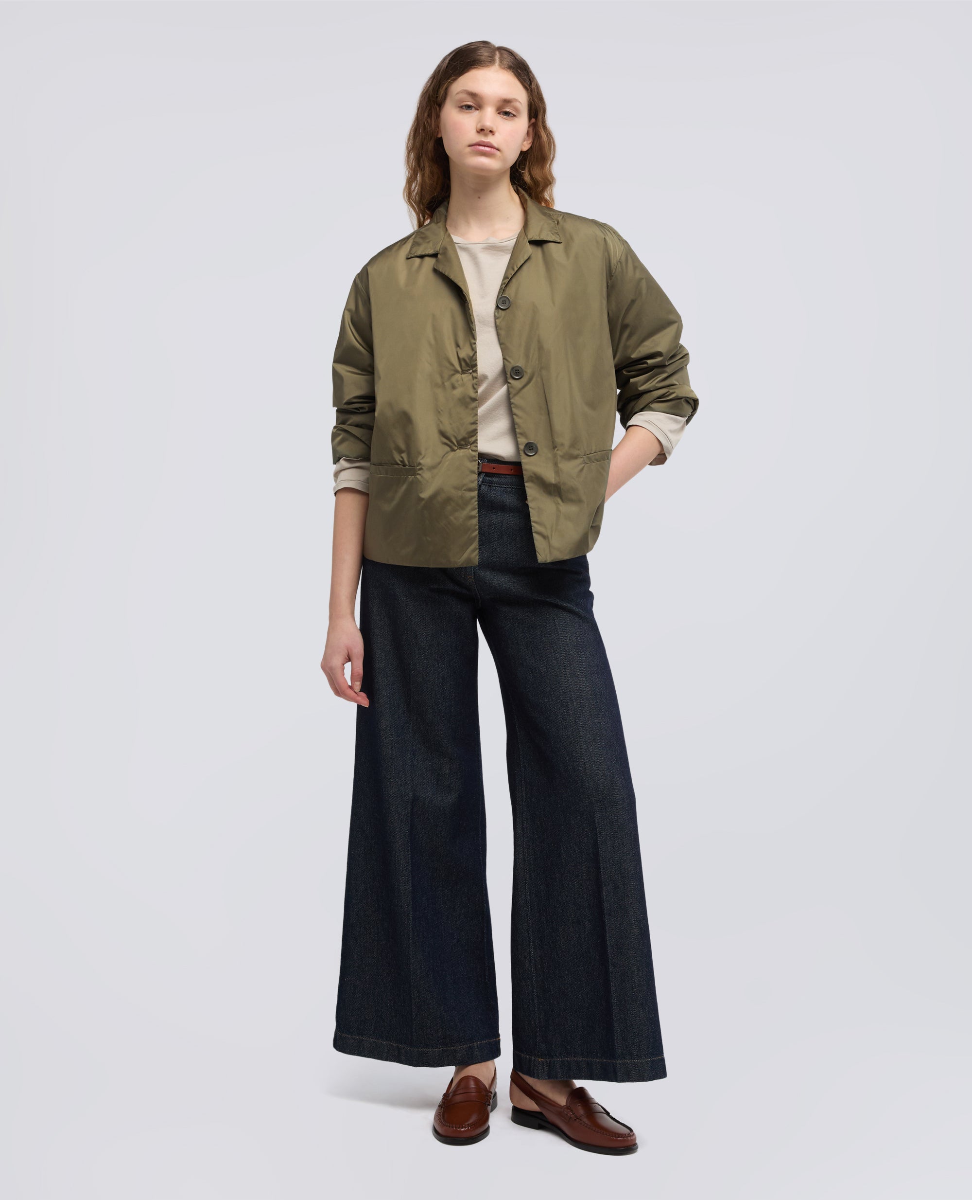 GIACCA IN NYLON-OLIVA-OLIVE-OLIVA-OLIVEGRUN-VERT OLIVE