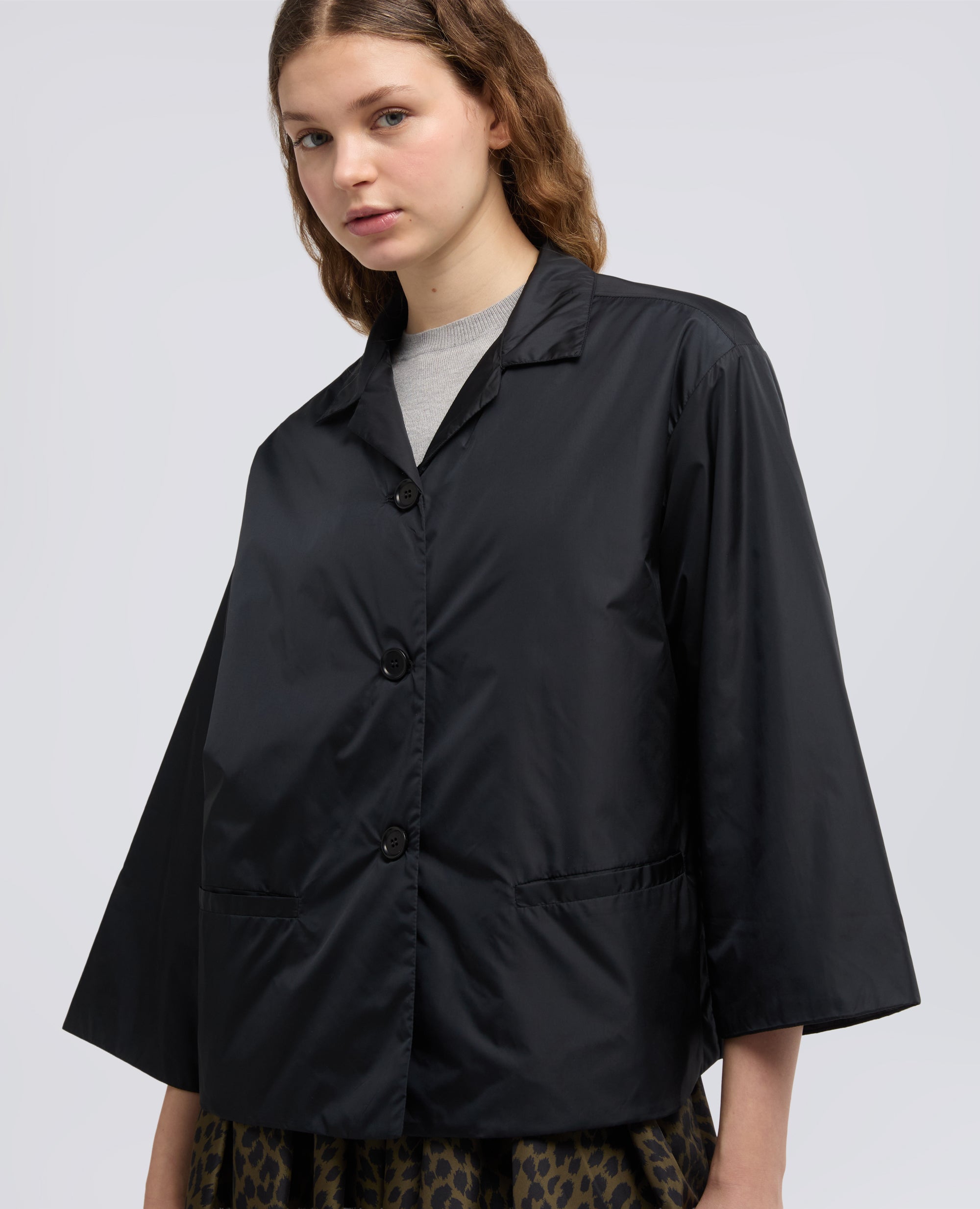 GIACCA IN NYLON-NERO-BLACK-NEGRO-SCHWARZ-NOIR