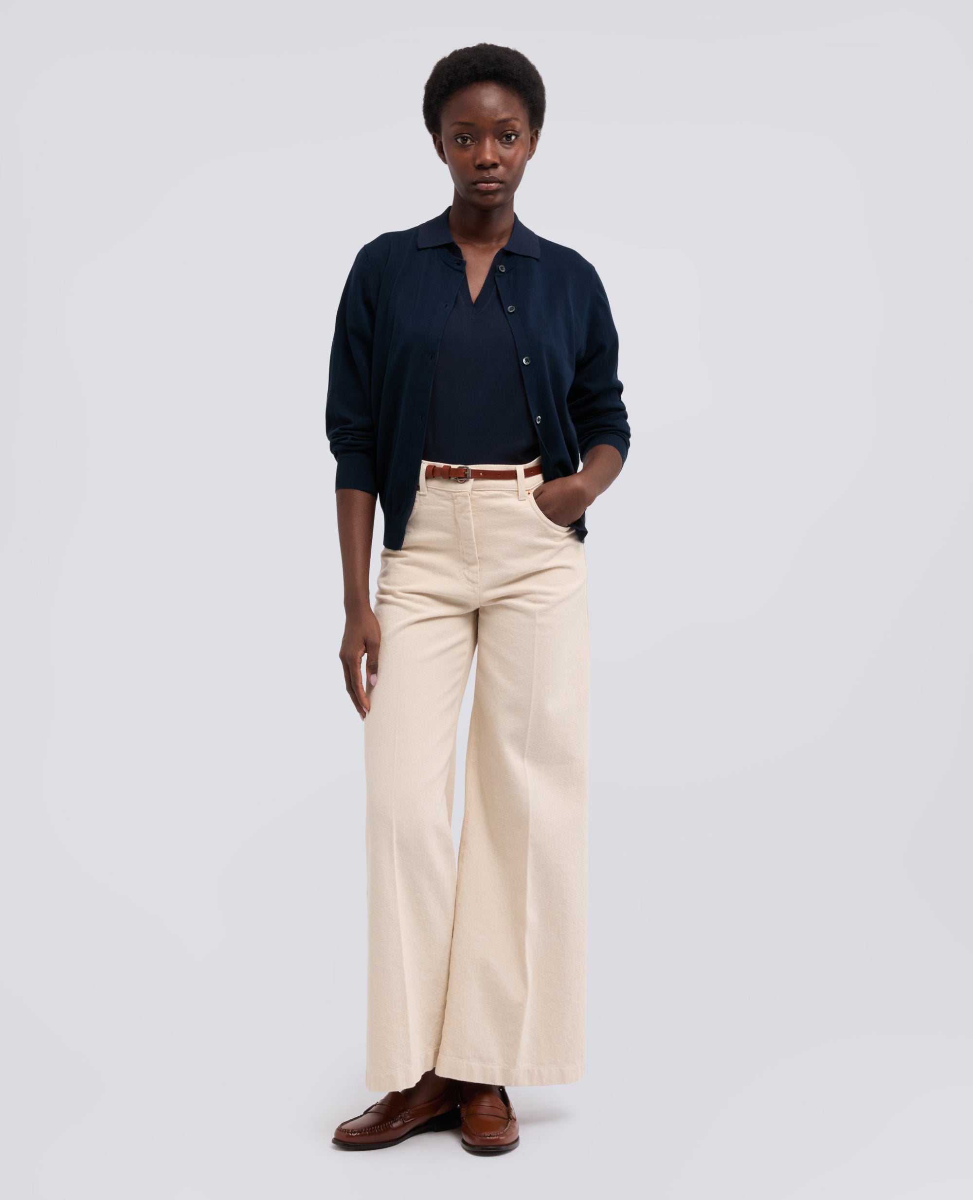 CARGIDAN GIROCOLLO IN COTONE-NAVY-NAVY-AZUL MARINO-NAVY-NAVY