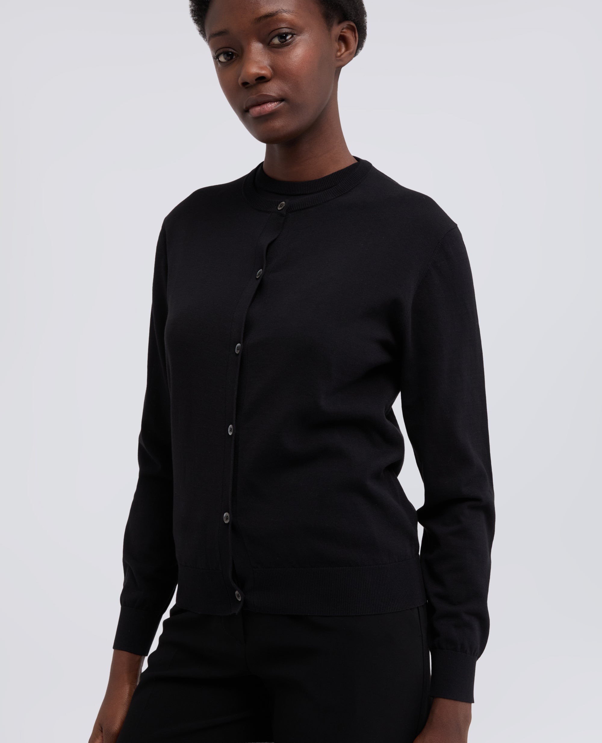 CARGIDAN GIROCOLLO IN COTONE-NERO-BLACK-NEGRO-SCHWARZ-NOIR