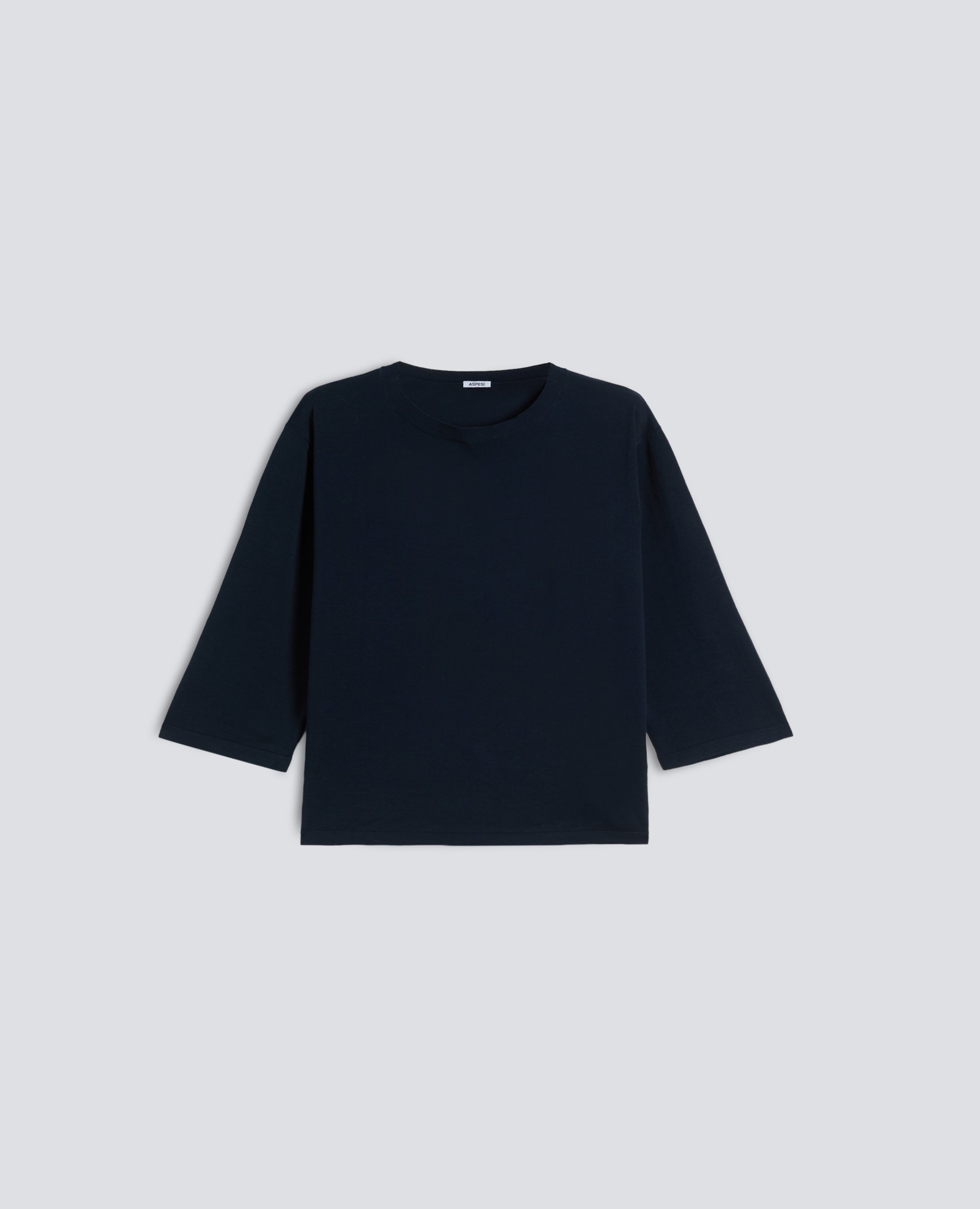 MAGLIA SCOLLO A BARCHETTA IN PURO COTONE RIGATO-NAVY-NAVY-AZUL MARINO-NAVY-NAVY