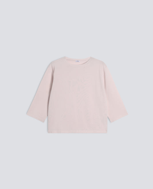 MAGLIA SCOLLO A BARCHETTA IN PURO COTONE RIGATO-ROSA-PINK-ROSA-ROSA-ROSE