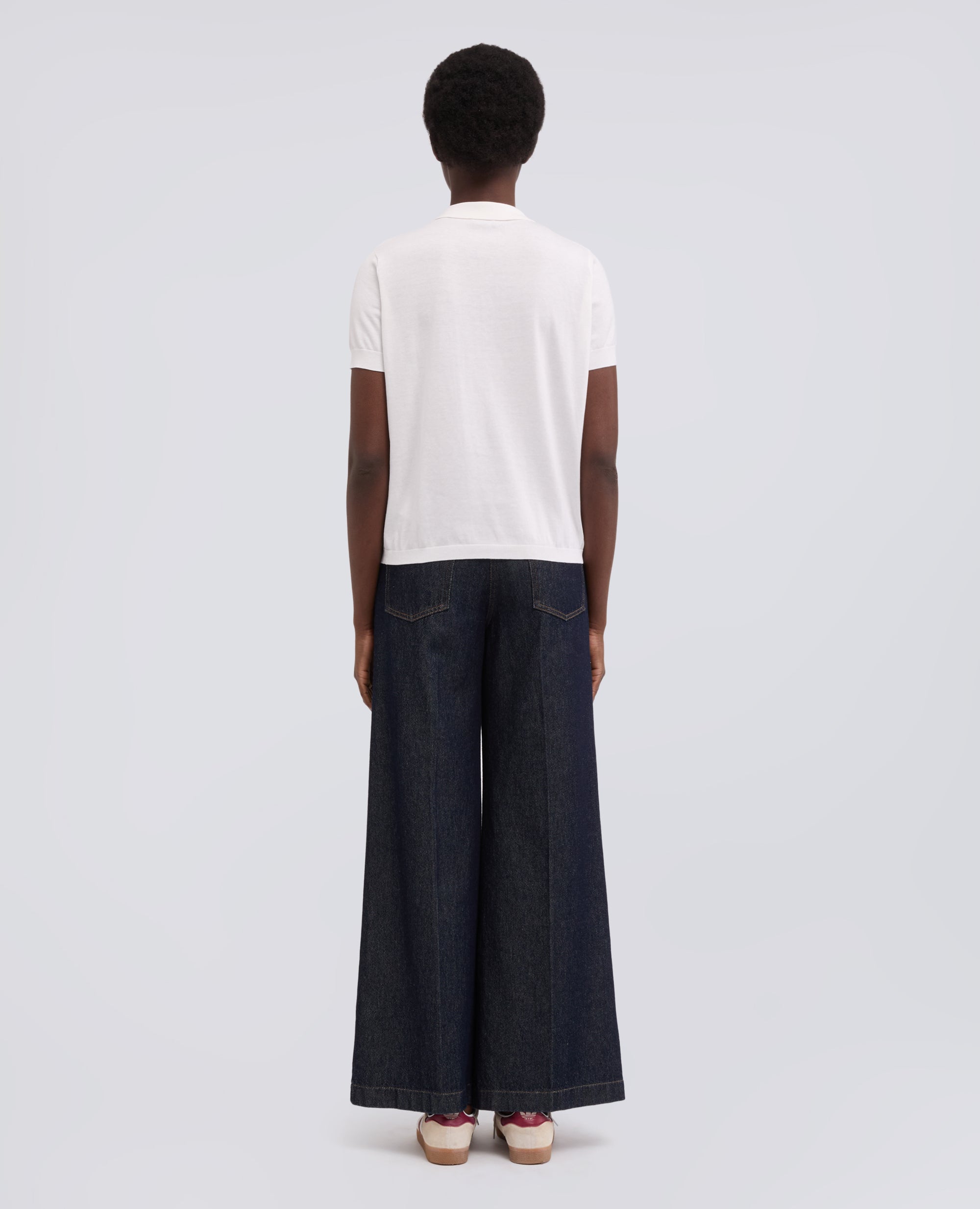 POLO IN MISTO COTONE, SETA E LINO-BIANCO-WHITE-BLANCO-WEISS-BLANC