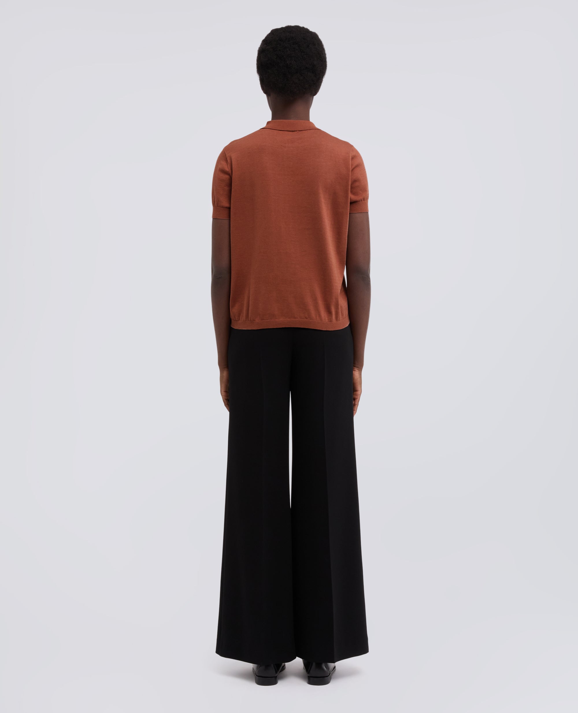 POLO IN MISTO COTONE, SETA E LINO-TABACCO-TOBACCO-TABACO-TABAK-TABAC