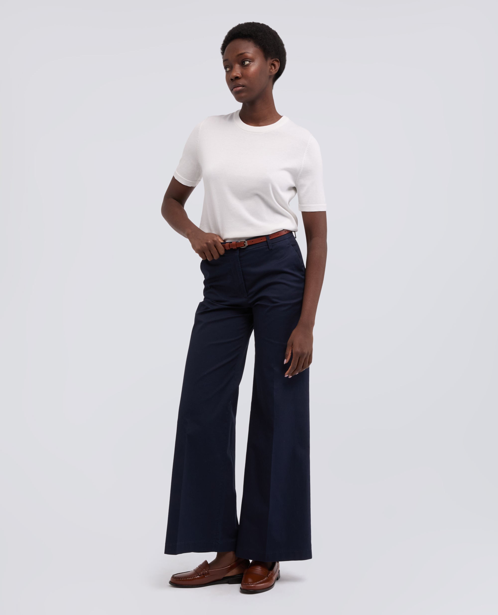 T-SHIRT GIROCOLLO IN MISTO COTONE, SETA E LINO-BIANCO-WHITE-BLANCO-WEISS-BLANC